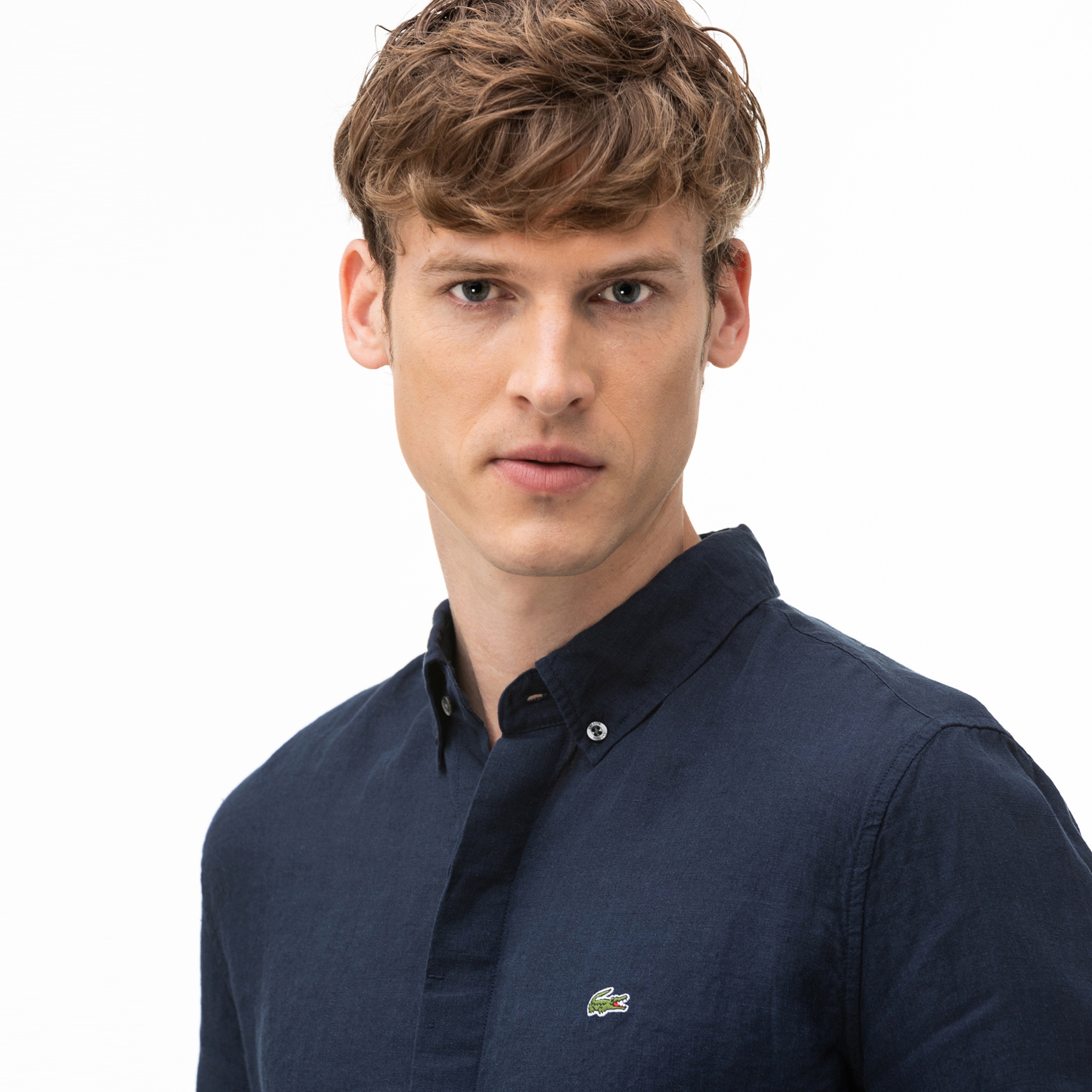 Lacoste Erkek Regular Fit Düğmeli Yaka Lacivert Gömlek