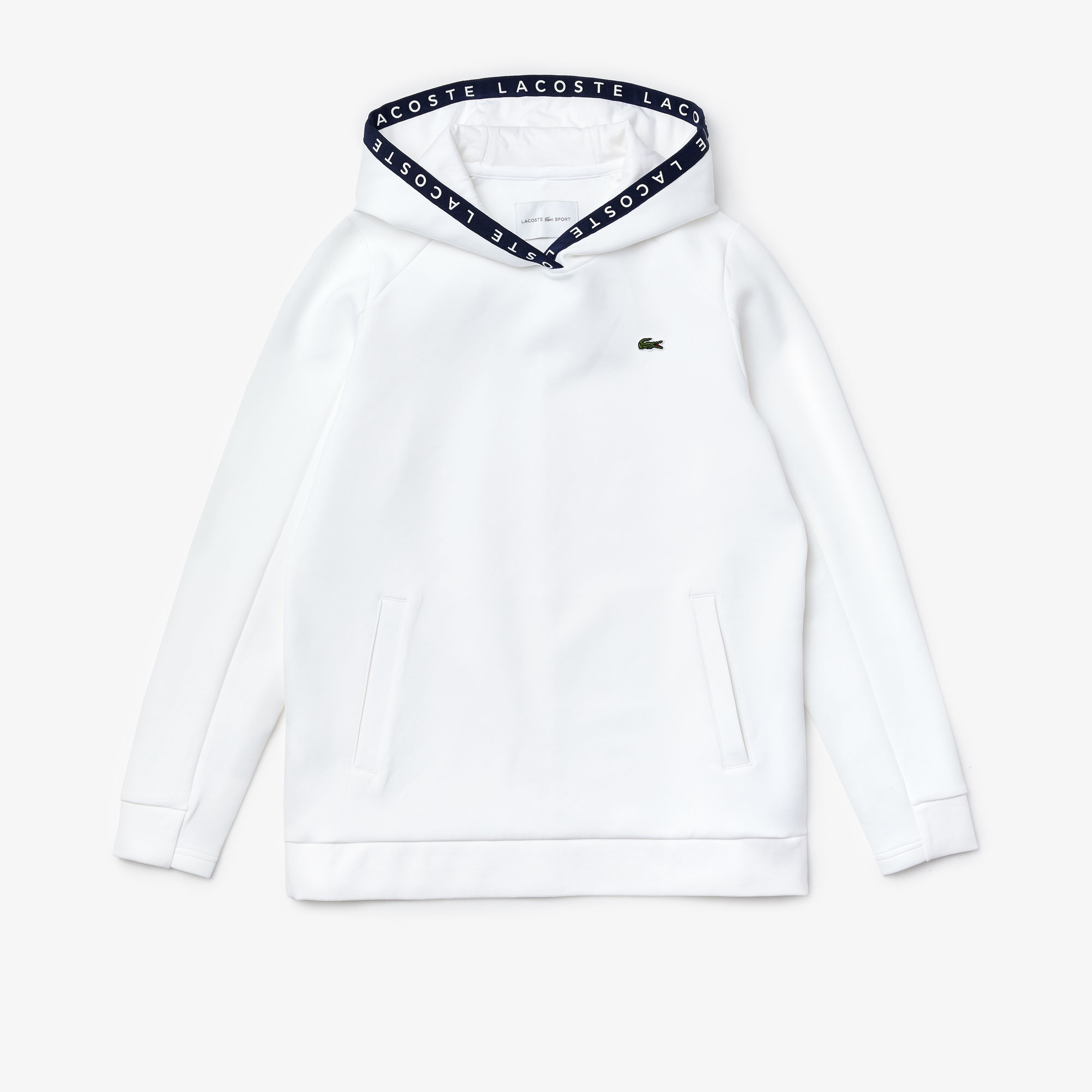 Lacoste Sport Kadın Kapüşonlu Beyaz Sweatshirt