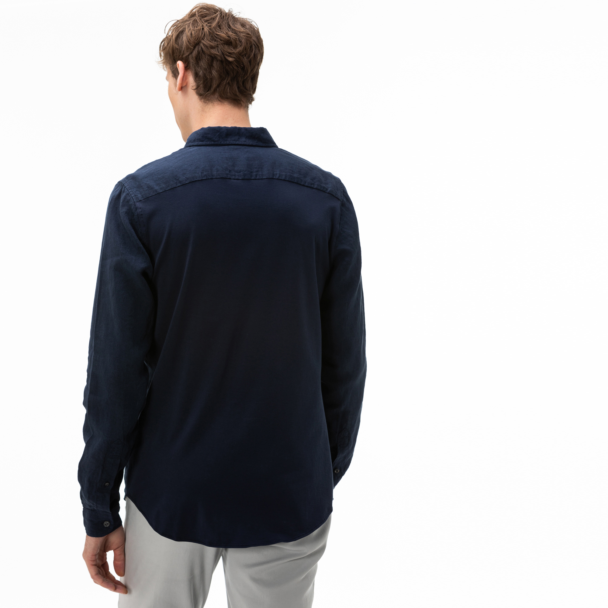 Lacoste Erkek Regular Fit Düğmeli Yaka Lacivert Gömlek