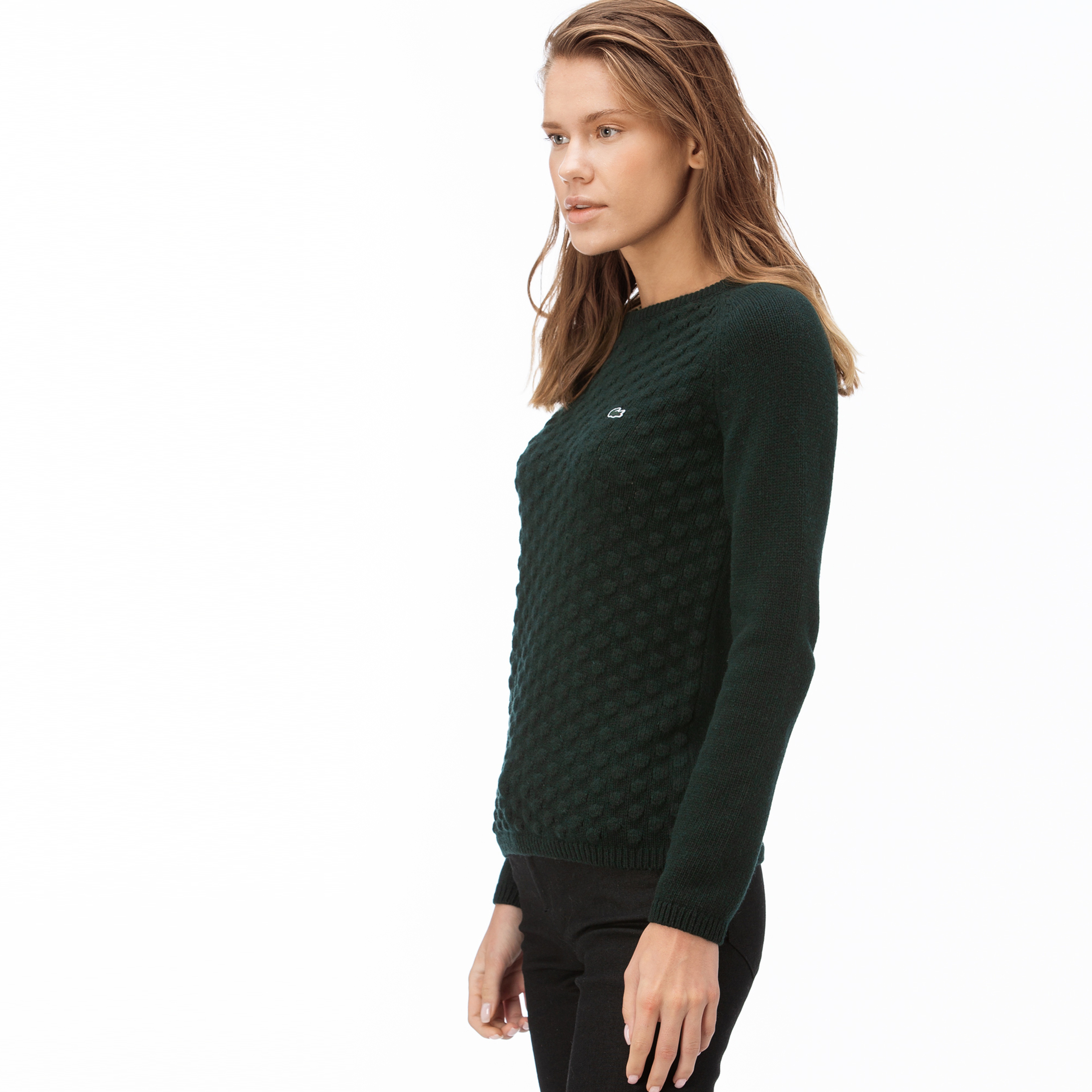 Lacoste Kadın Yeşil Triko Kazak