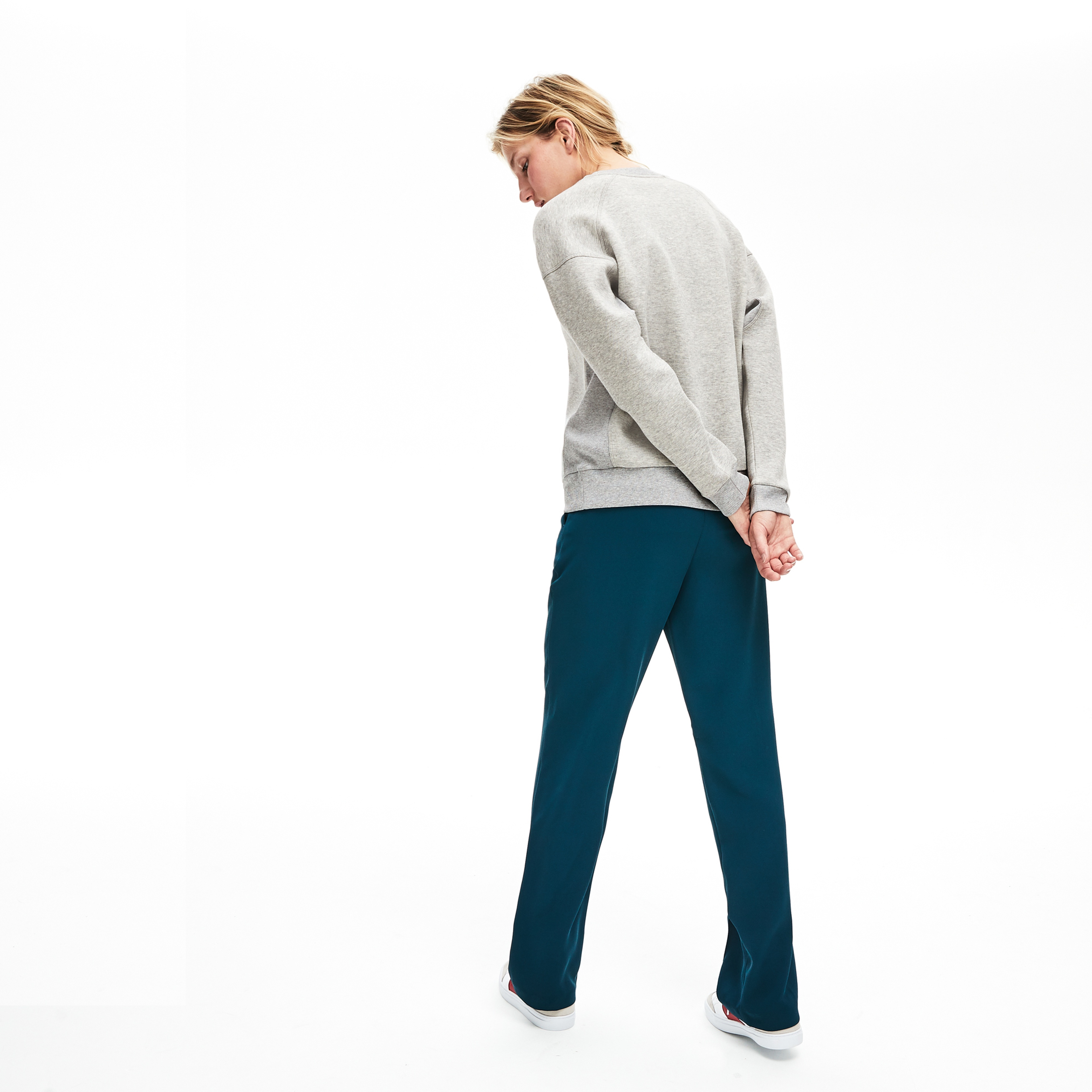 Lacoste Kadın Bisiklet Yaka Gri Sweatshirt