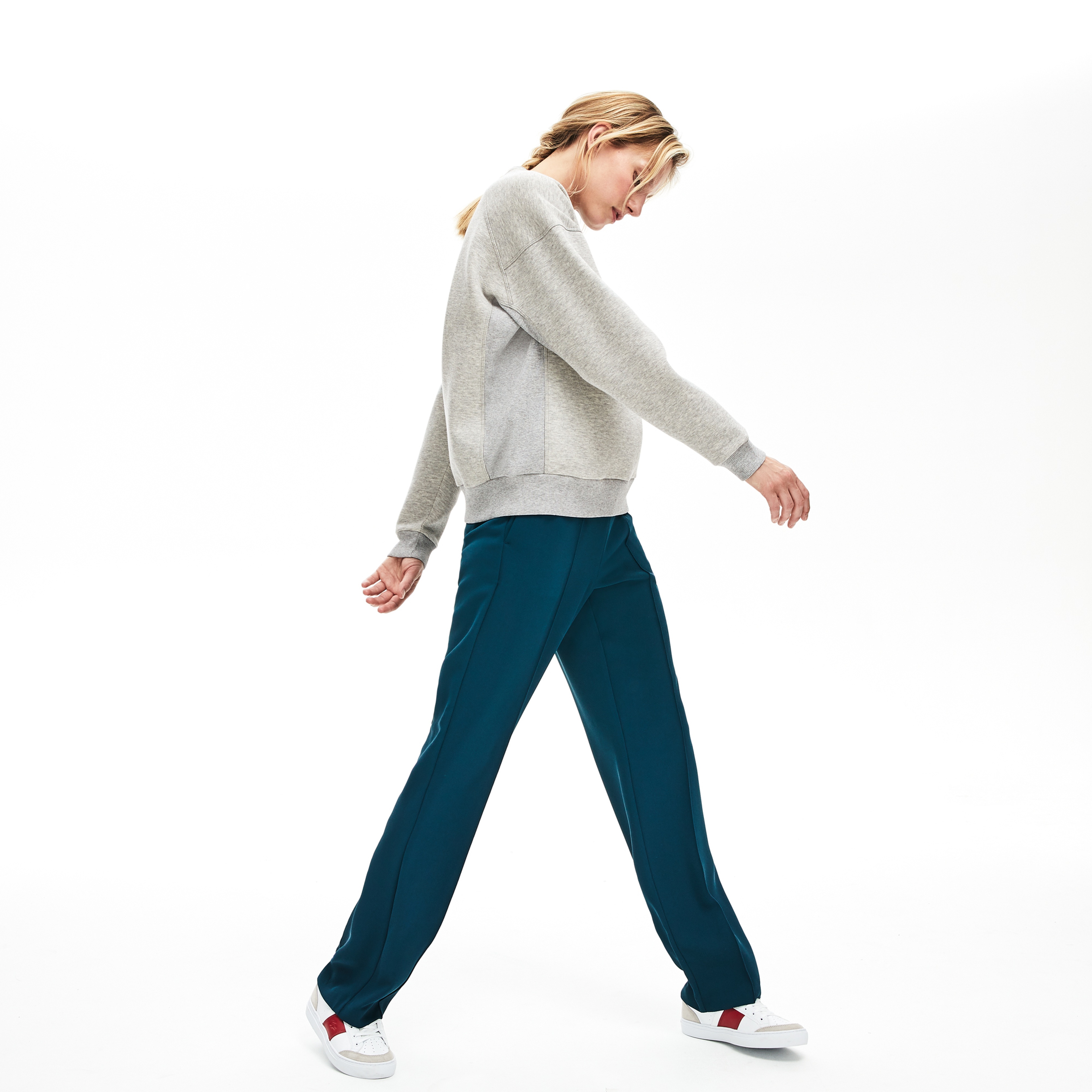 Lacoste Kadın Bisiklet Yaka Gri Sweatshirt