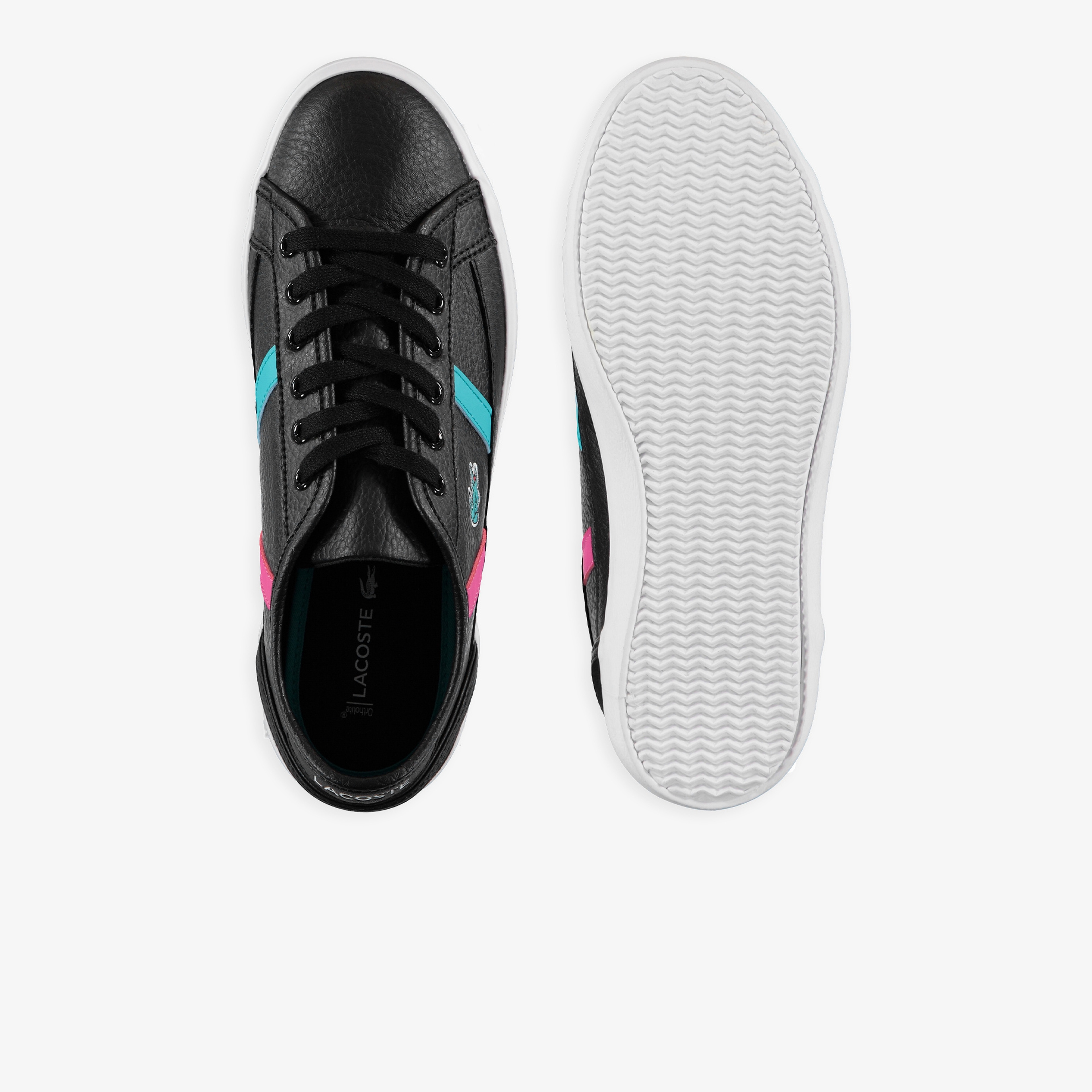 Lacoste Sideline 419 2 Qsp Cfa Kadın Siyah Renkli Çizgili Casual Ayakkabı