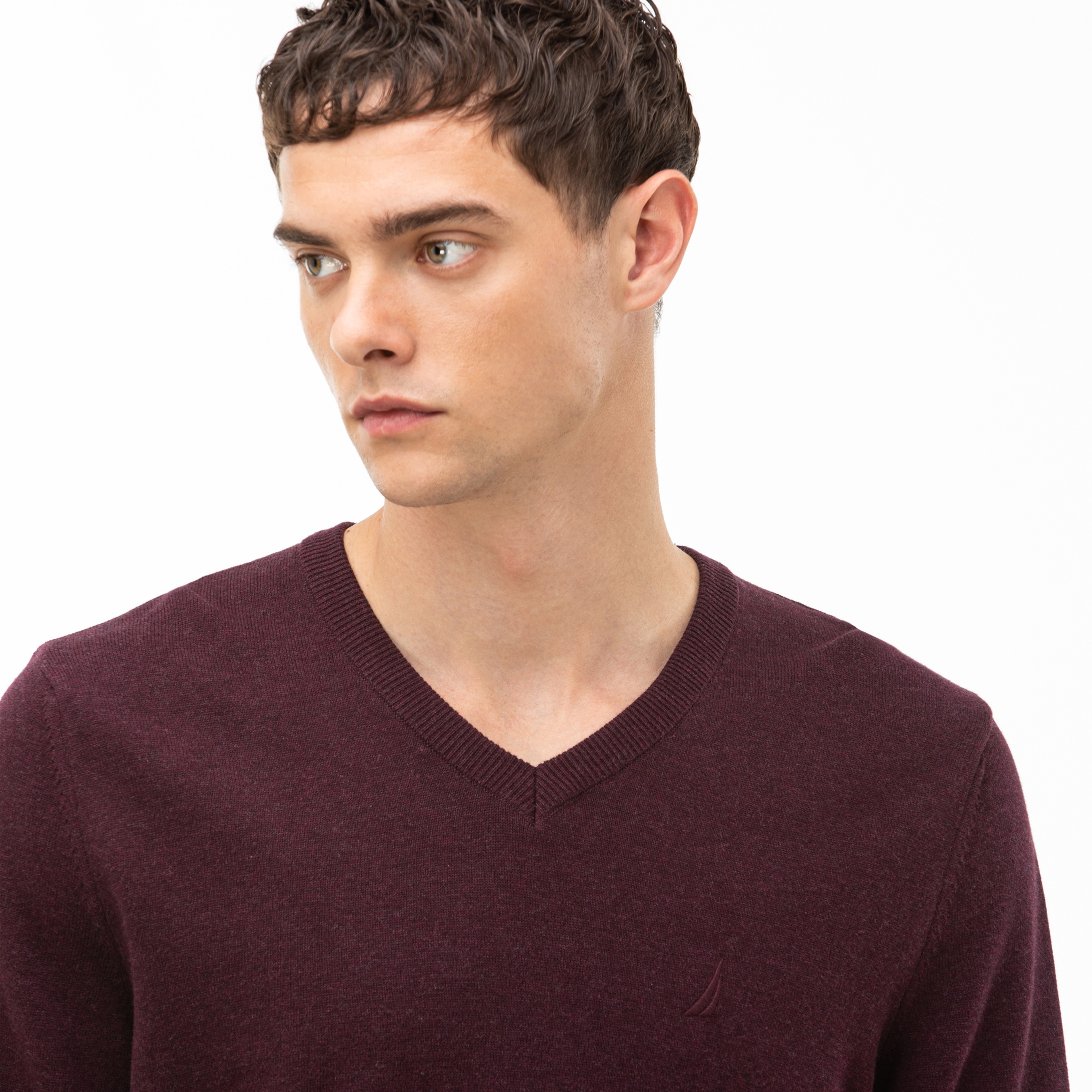 NAUTICA ERKEK V YAKA BORDO TRİKO KAZAK