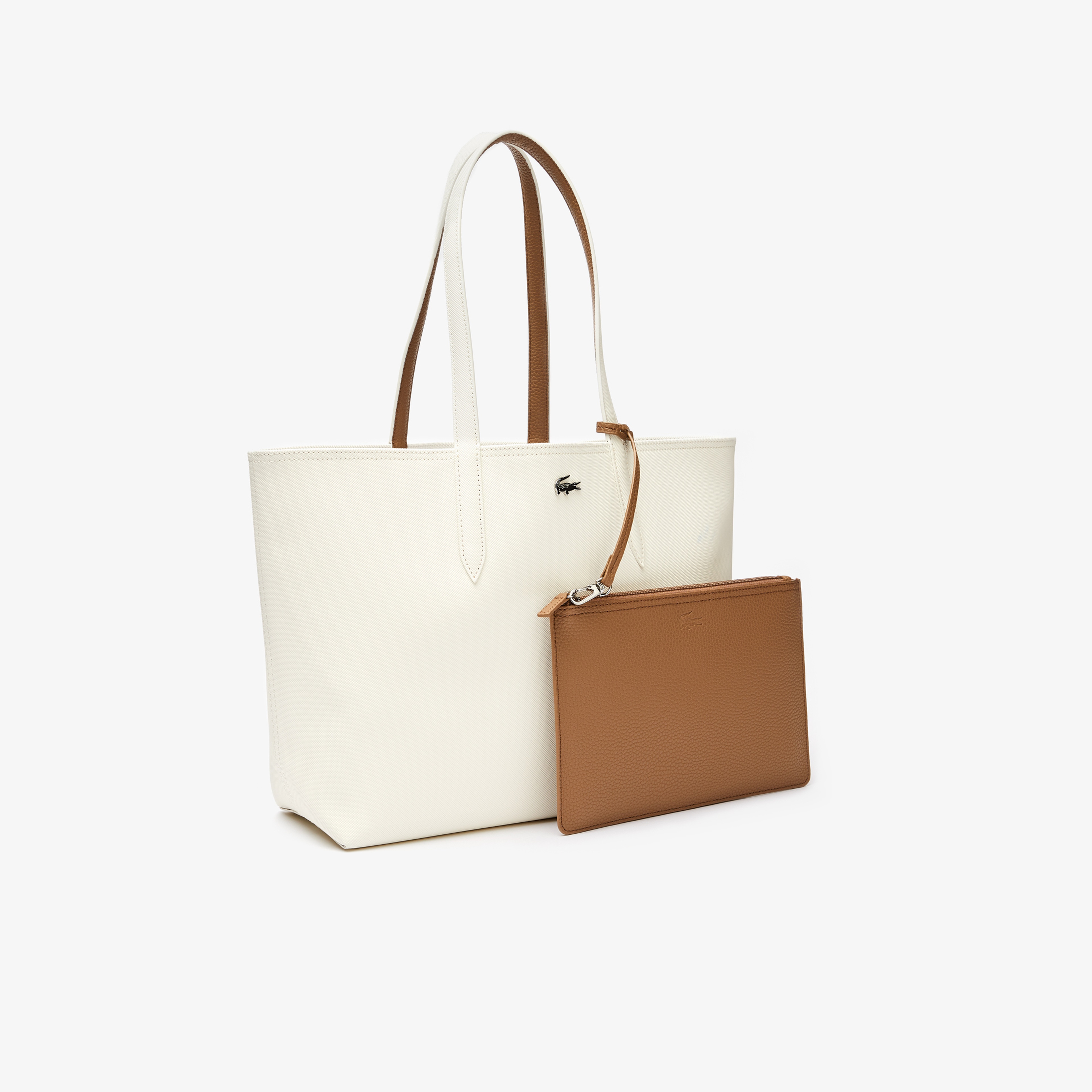 Lacoste Anna Beyaz - Kahverengi Çift Taraflı Çanta