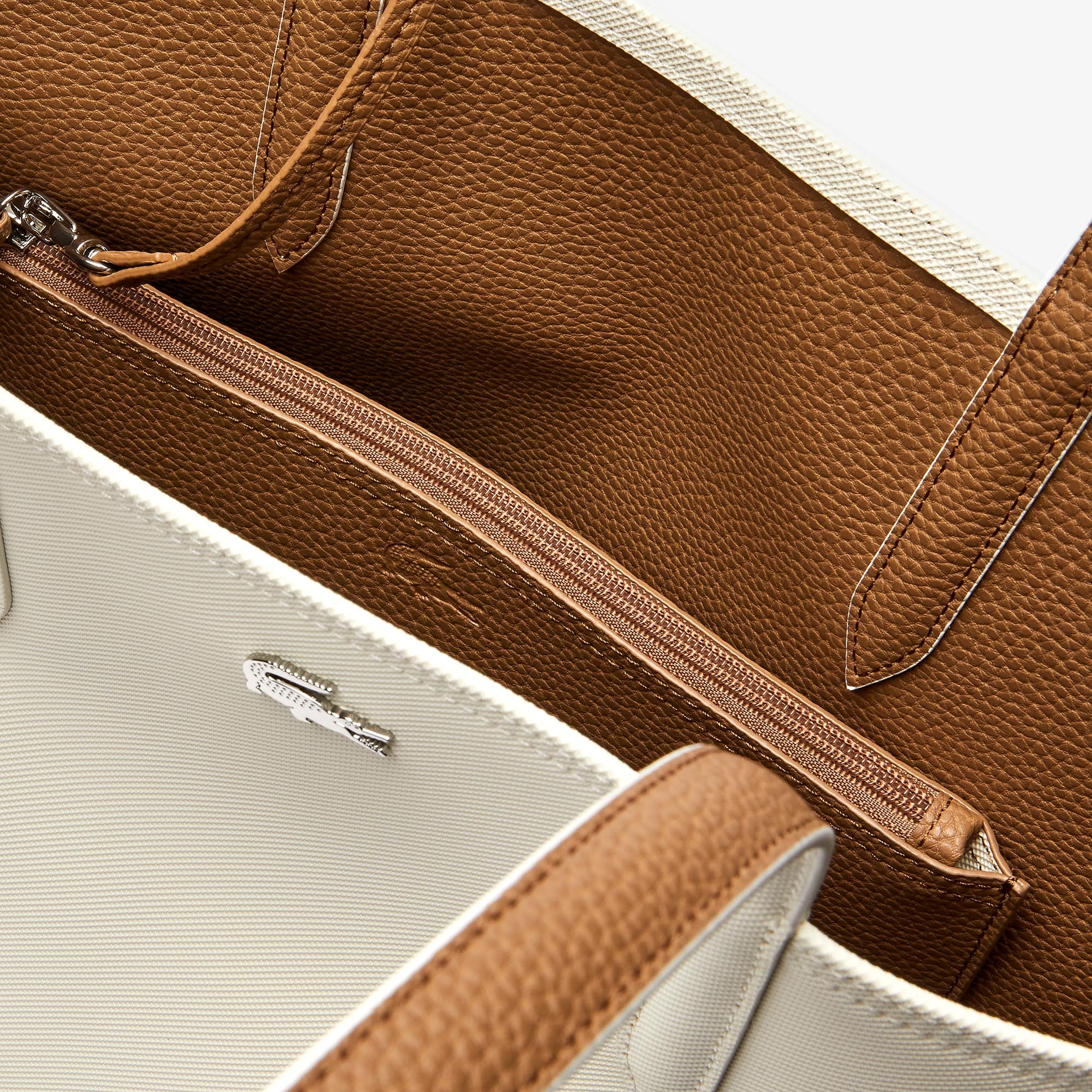 Lacoste Anna Beyaz - Kahverengi Çift Taraflı Çanta