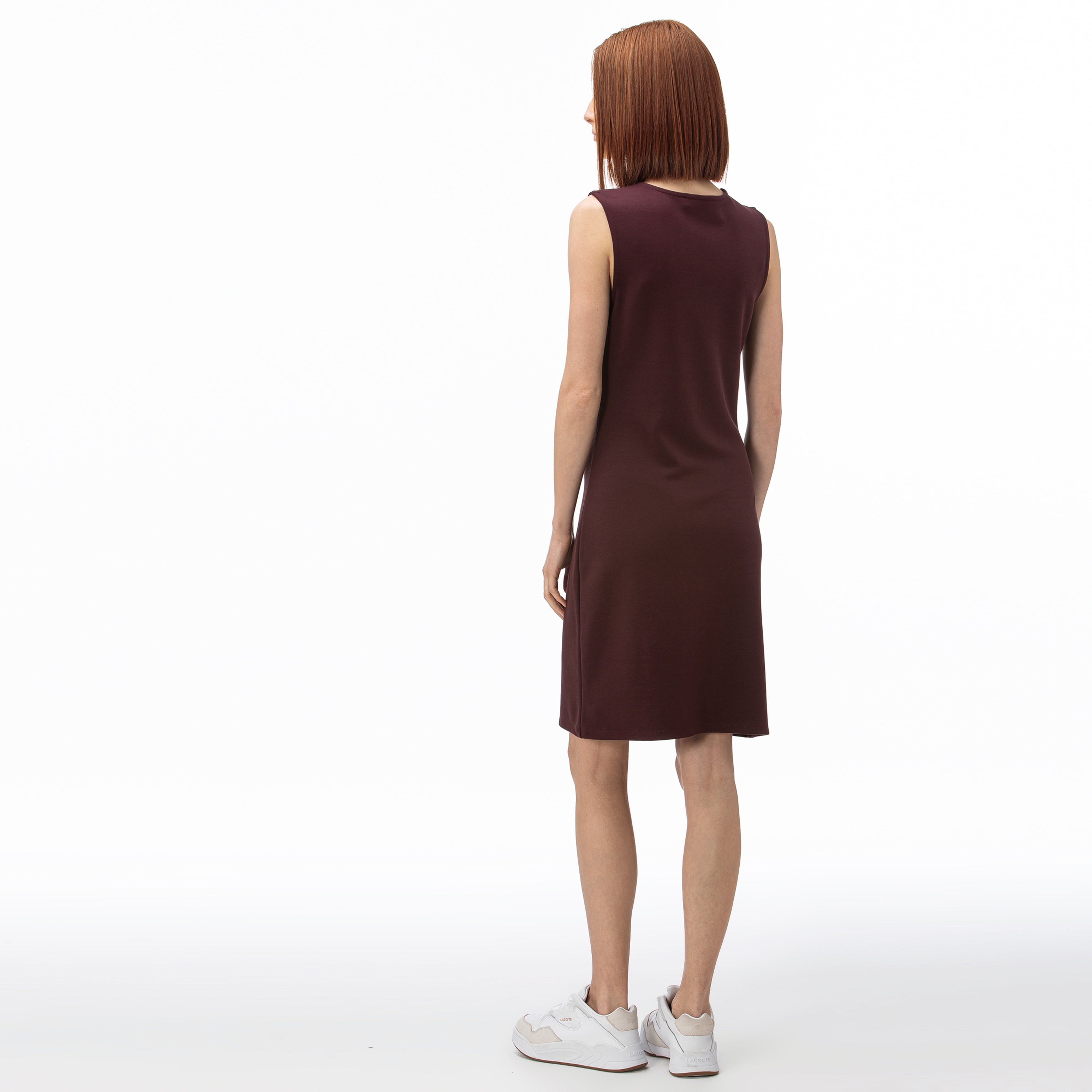 Lacoste Kadın Bisiklet Yaka Kolsuz Bordo Elbise