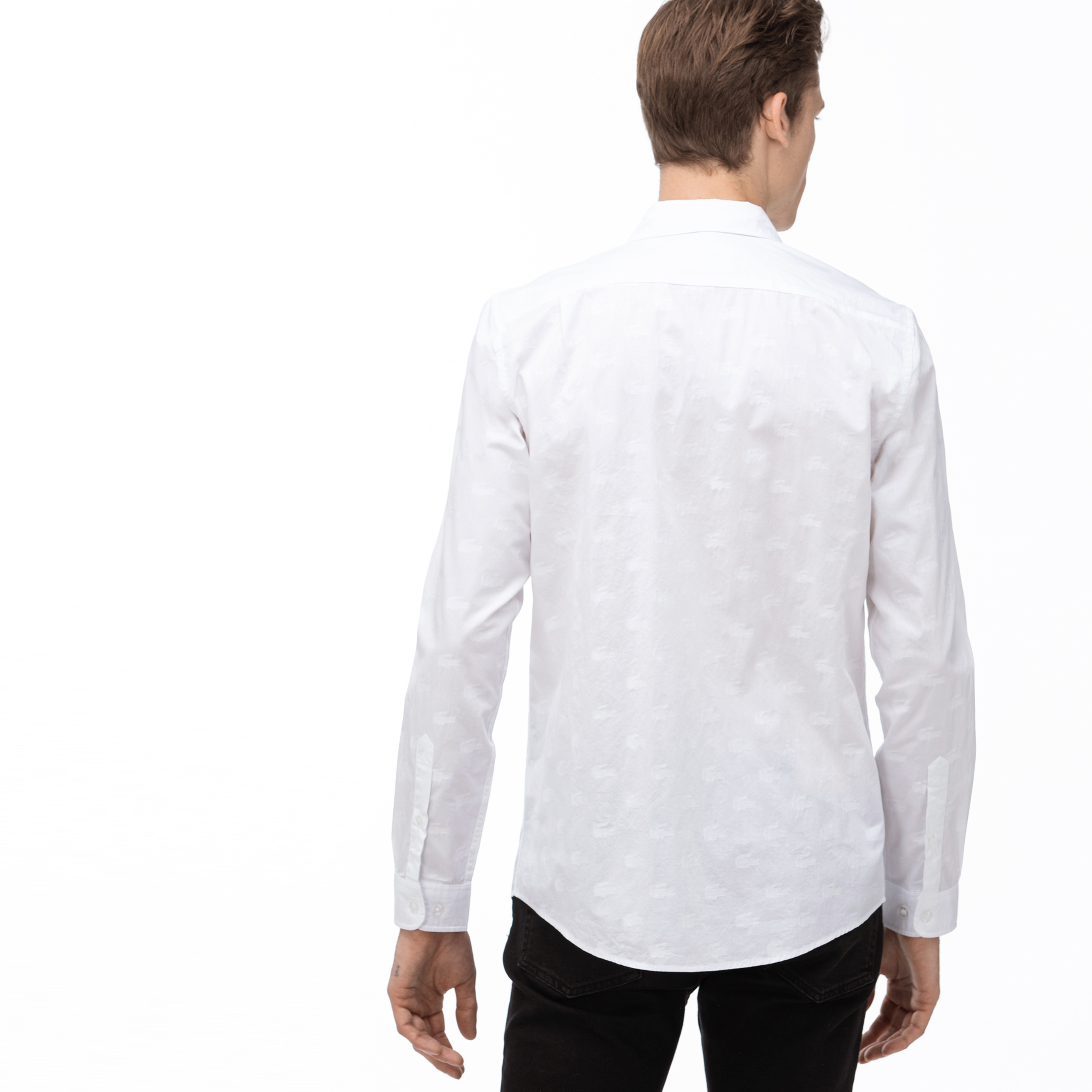 Lacoste Erkek Slim Fit Düğmeli Yaka Beyaz Gömlek