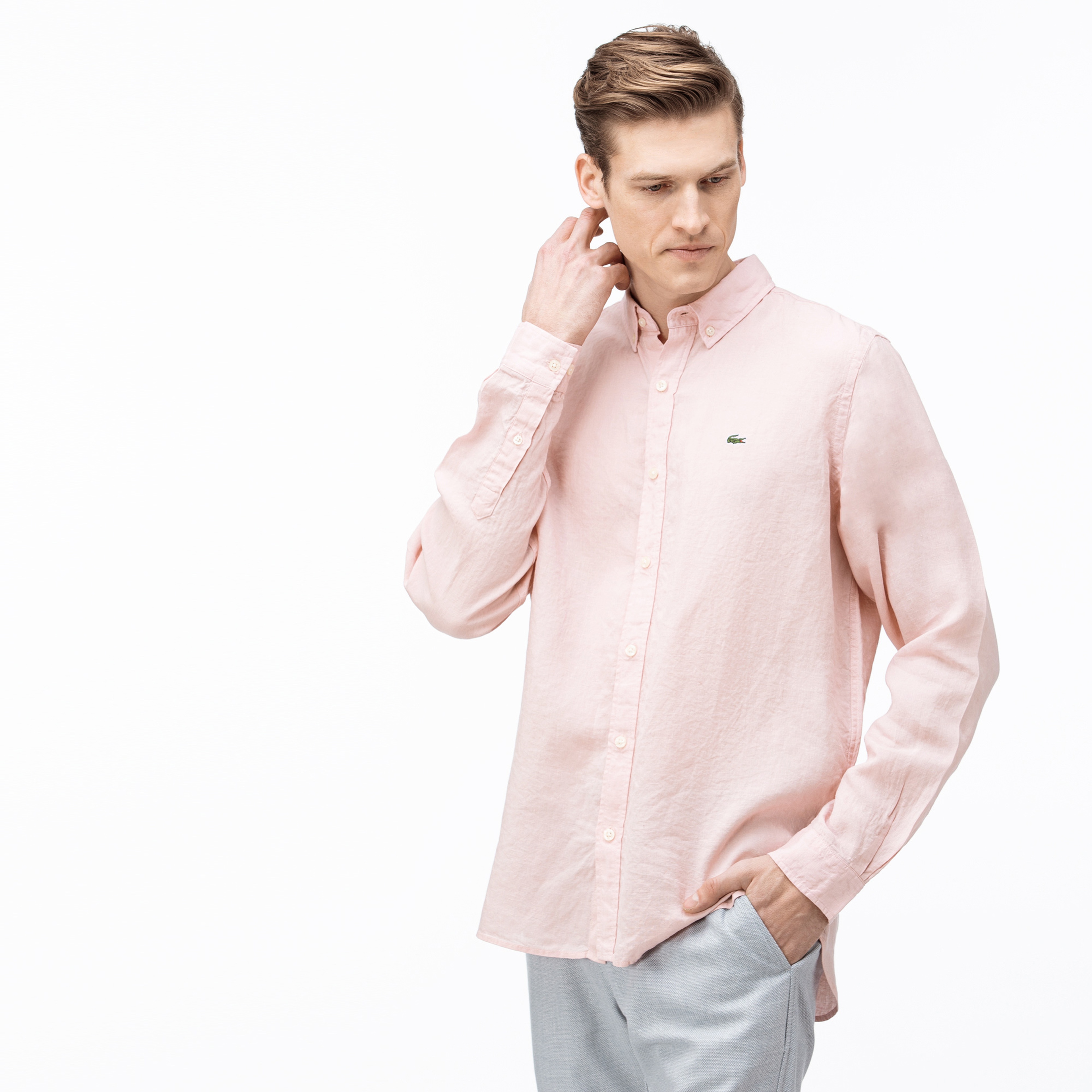 Lacoste Men's Regular Fit Linen Shirt