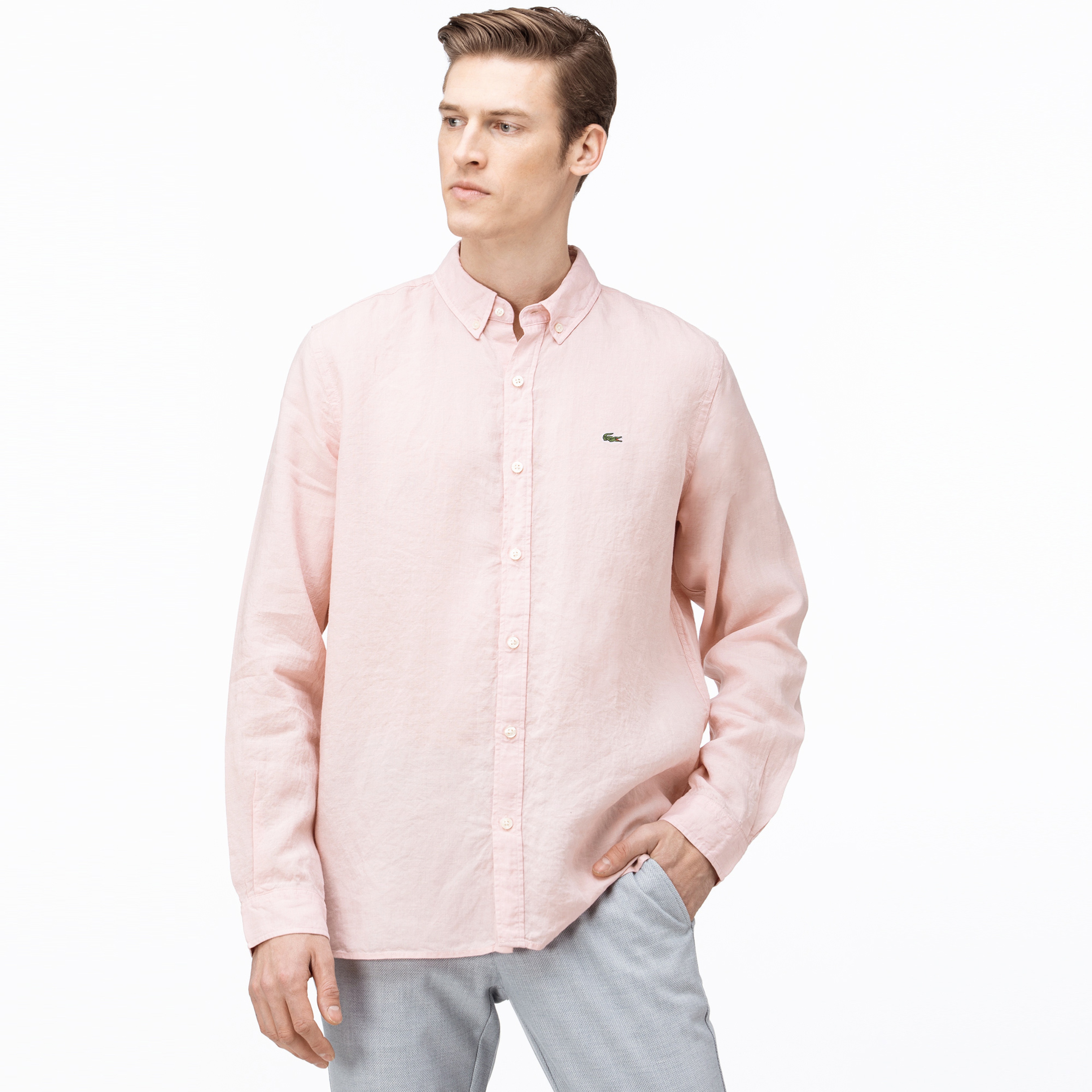 Lacoste Men's Regular Fit Linen Shirt