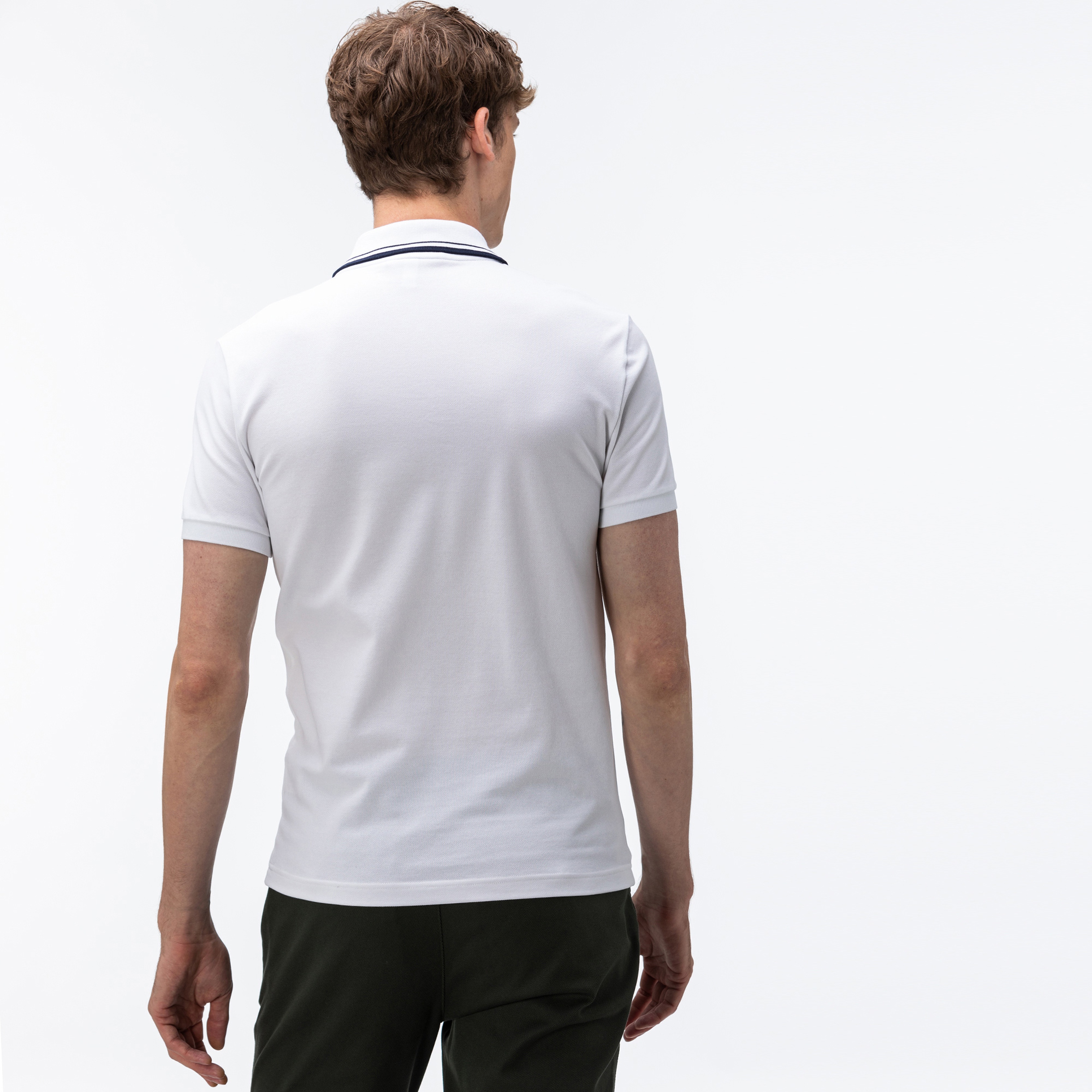 Lacoste Erkek Slim Fit Fermuarlı Yaka Beyaz Polo