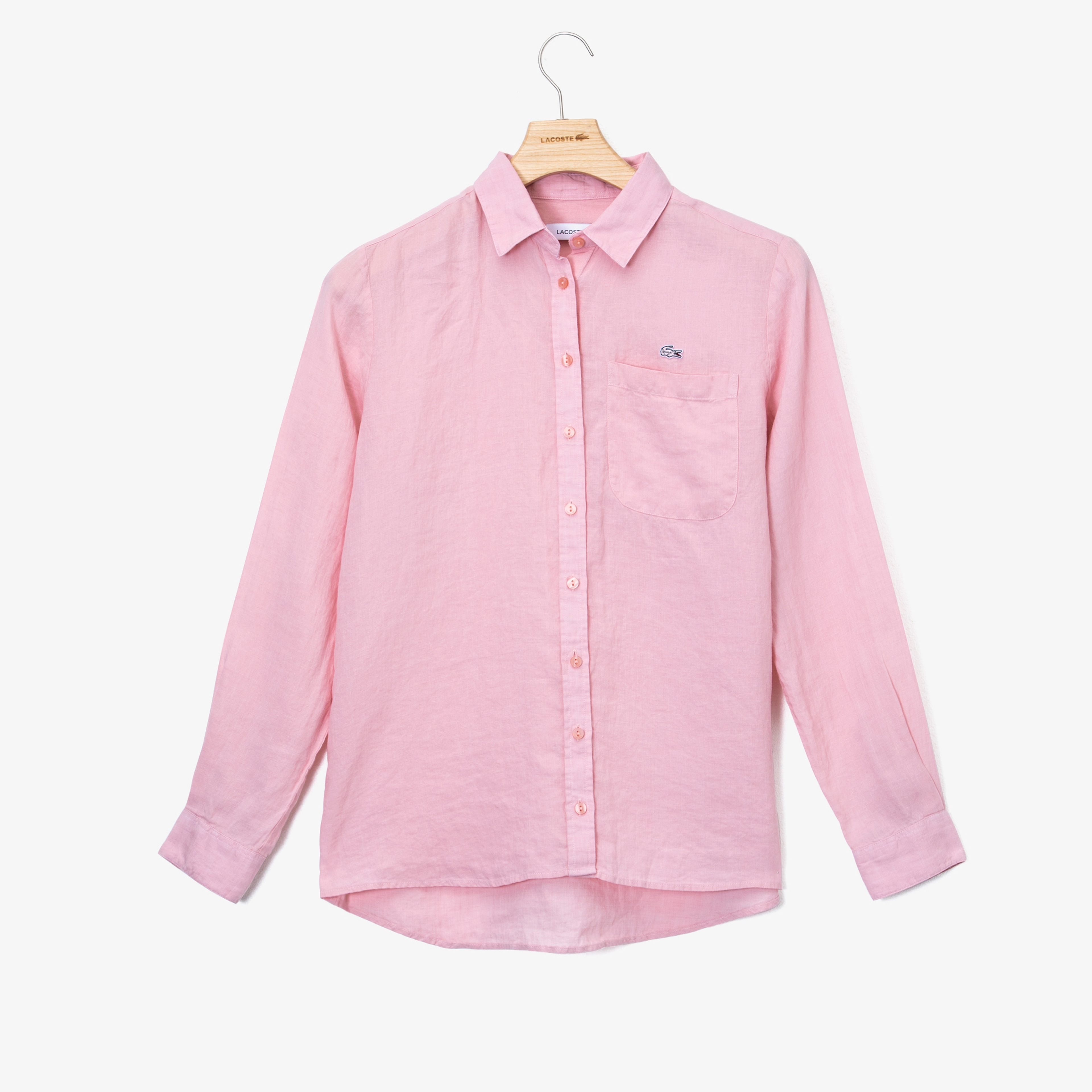 Lacoste Kadın Açık Pembe Keten Gömlek