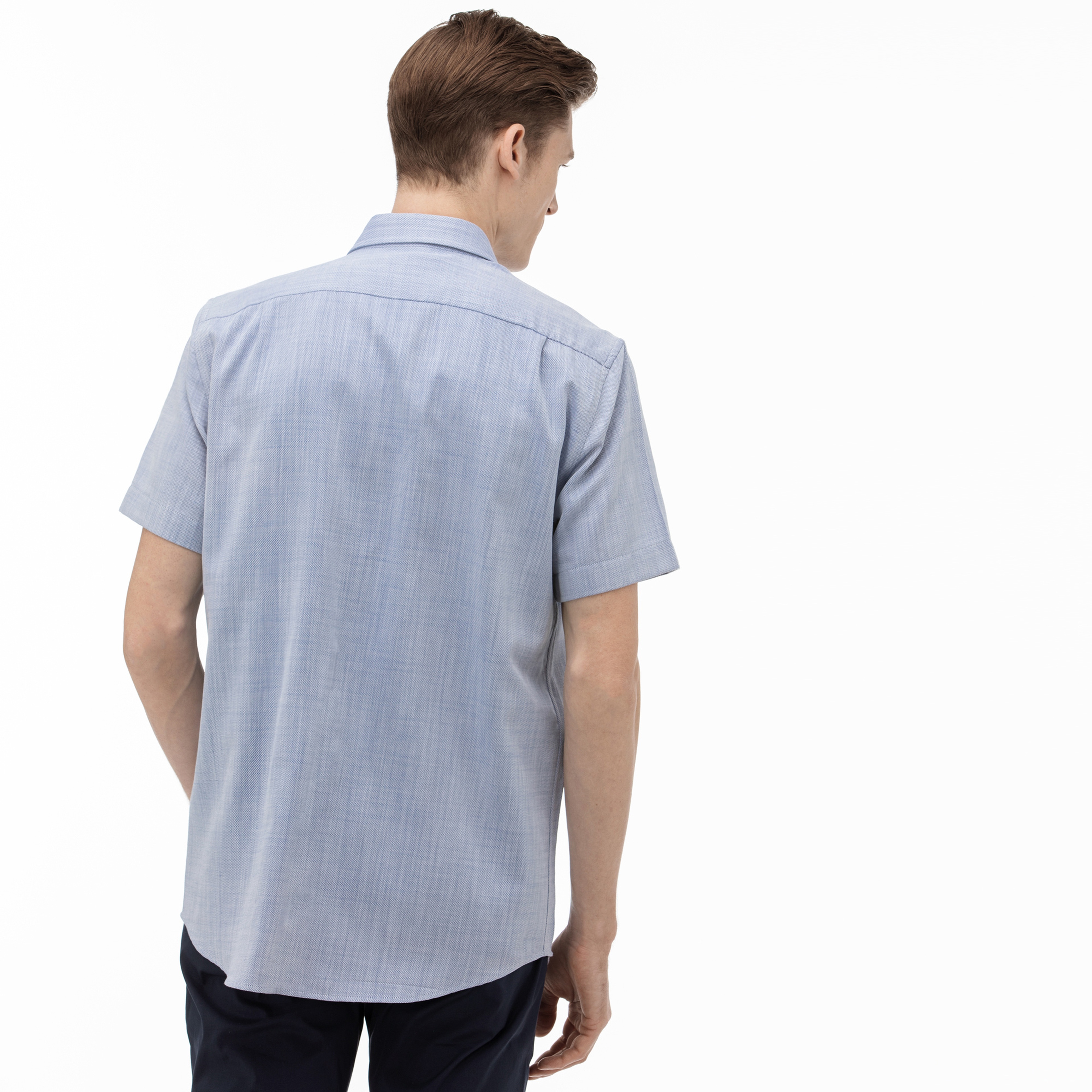 Lacoste Erkek Regular Fit Düğmeli Yaka Kısa Kollu Mavi Gömlek