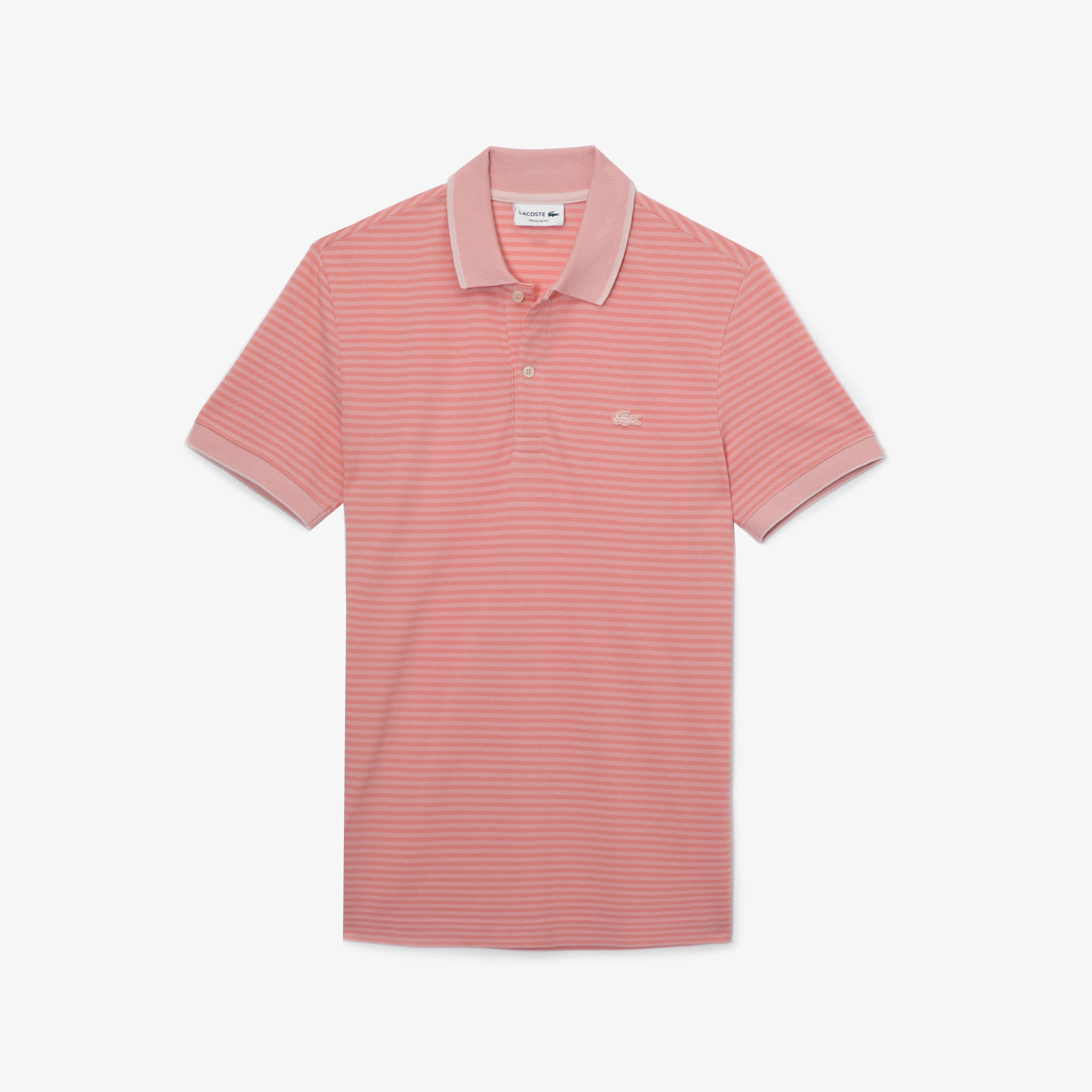 Lacoste Erkek Regular Fit Çizgili Pembe Polo