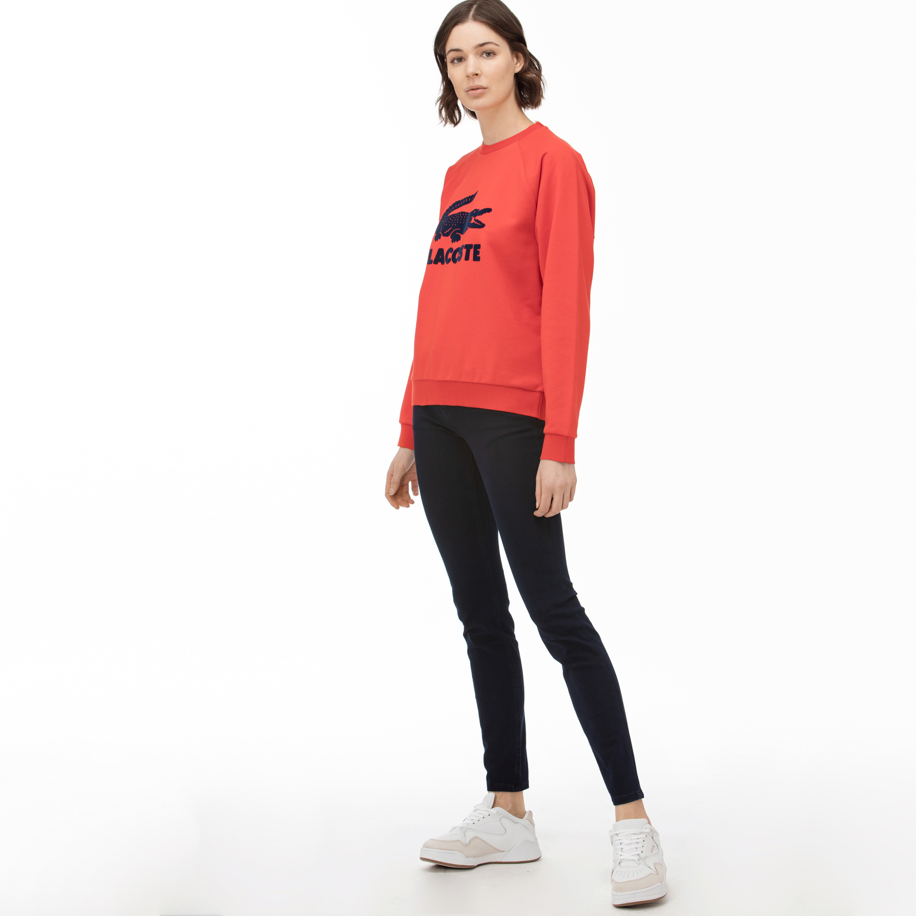 Lacoste Kadın Slim Fit Lacivert Pantolon