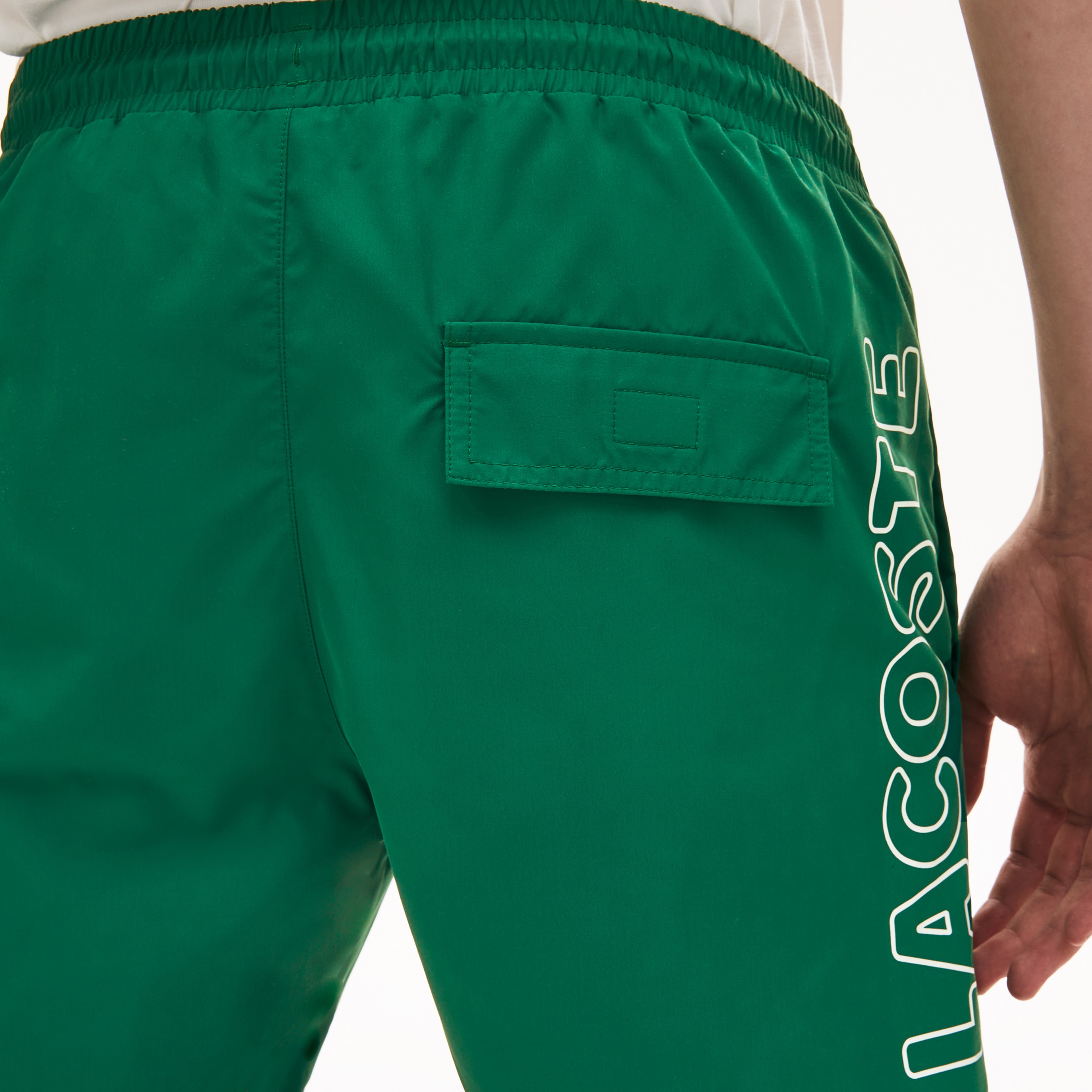 Lacoste Erkek Baskılı Yeşil Deniz Şortu