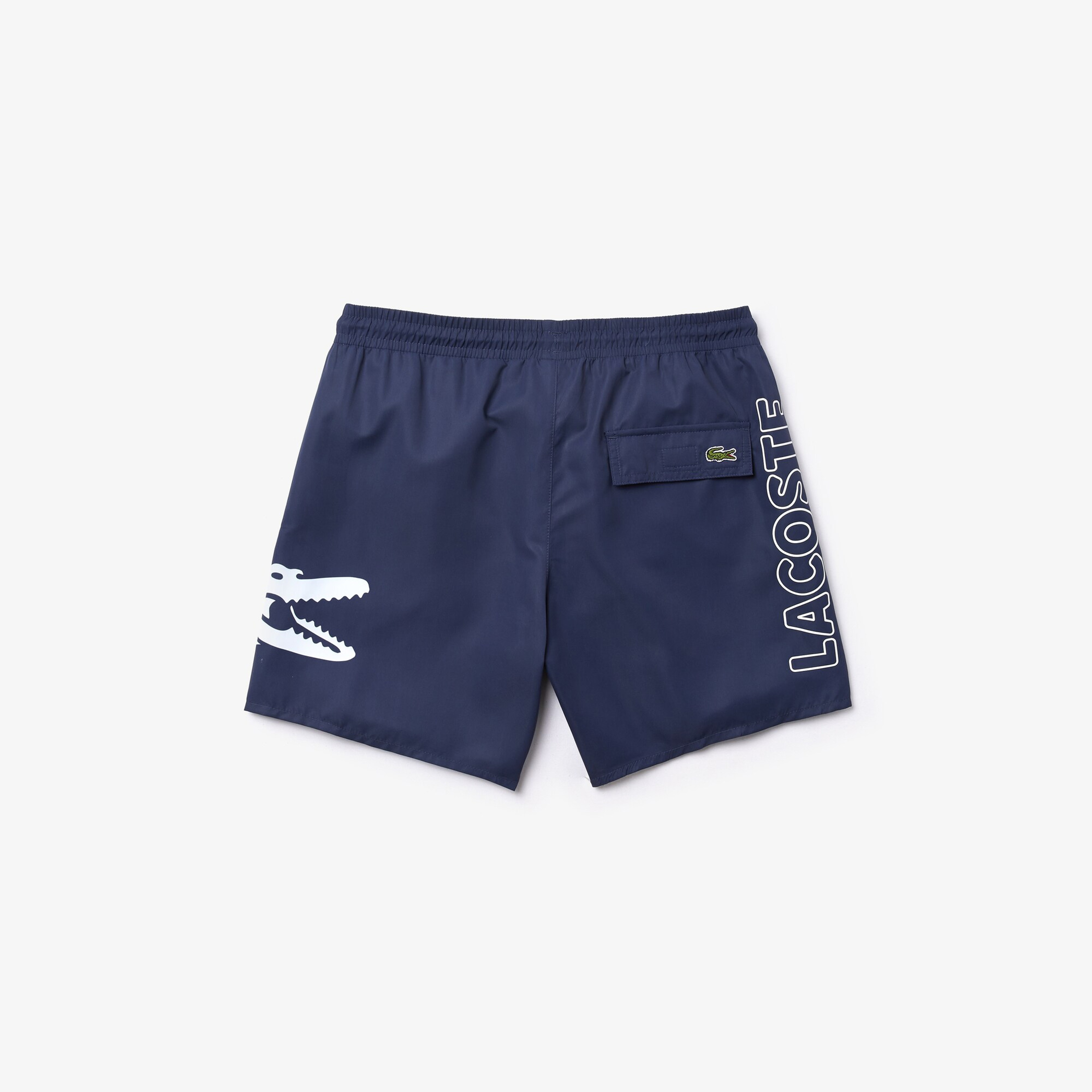 Lacoste Erkek Timsah Baskılı Lacivert Deniz Şortu