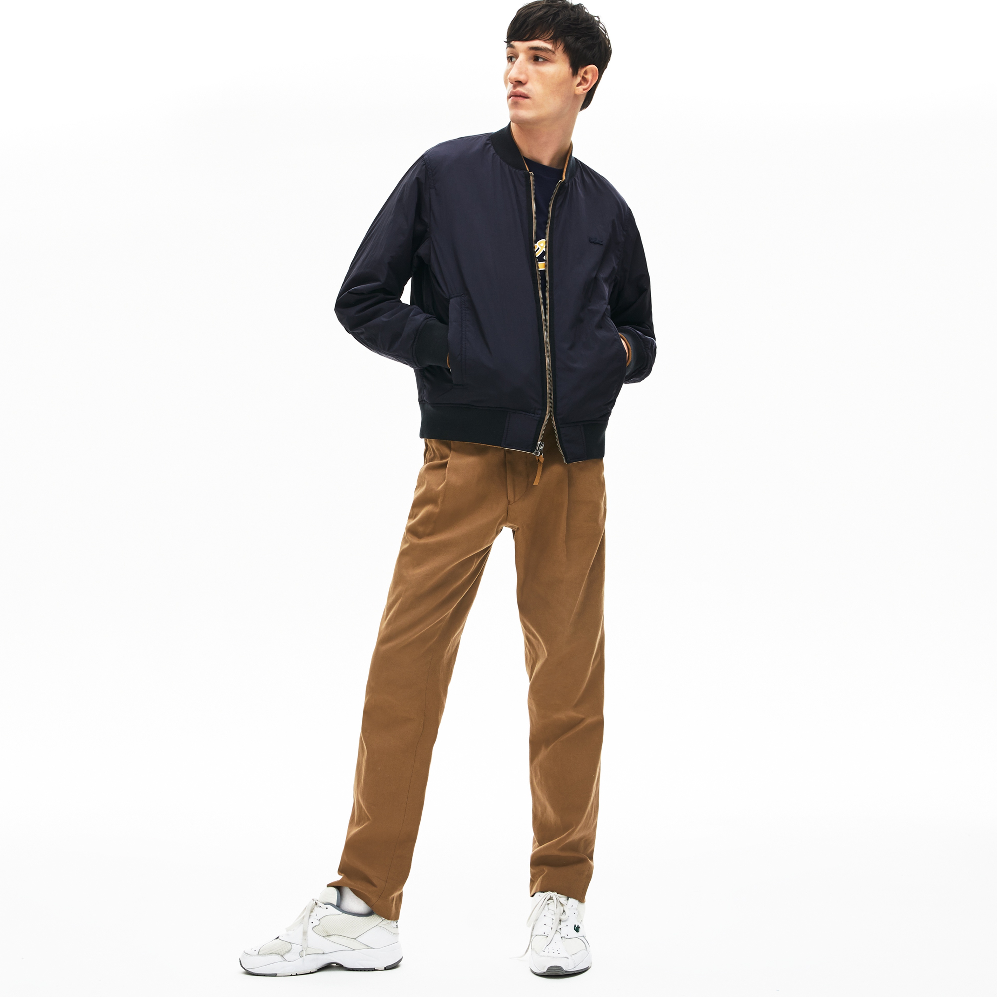 Lacoste Erkek Bej - Lacivert Çift Taraflı Ceket