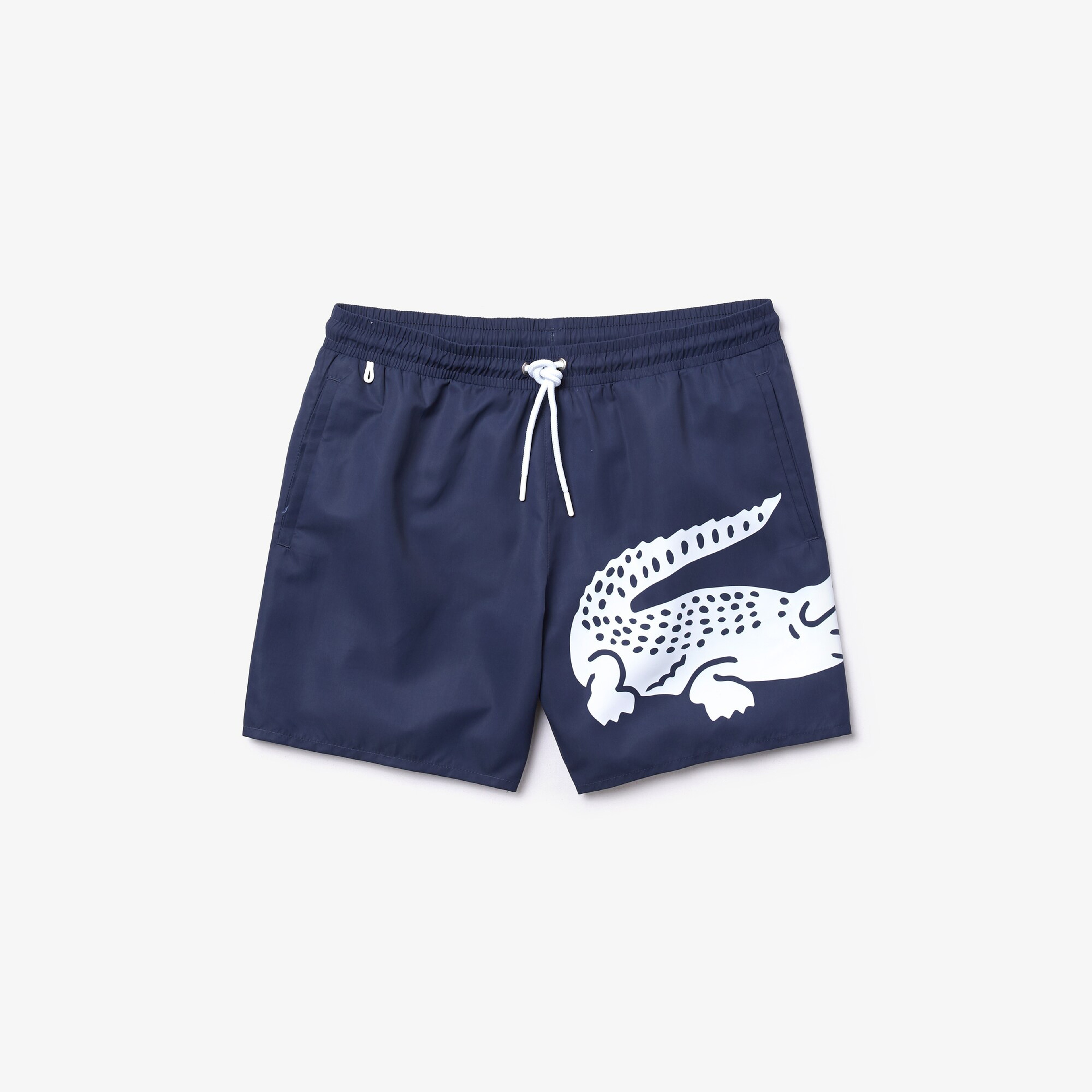 Lacoste Erkek Timsah Baskılı Lacivert Deniz Şortu