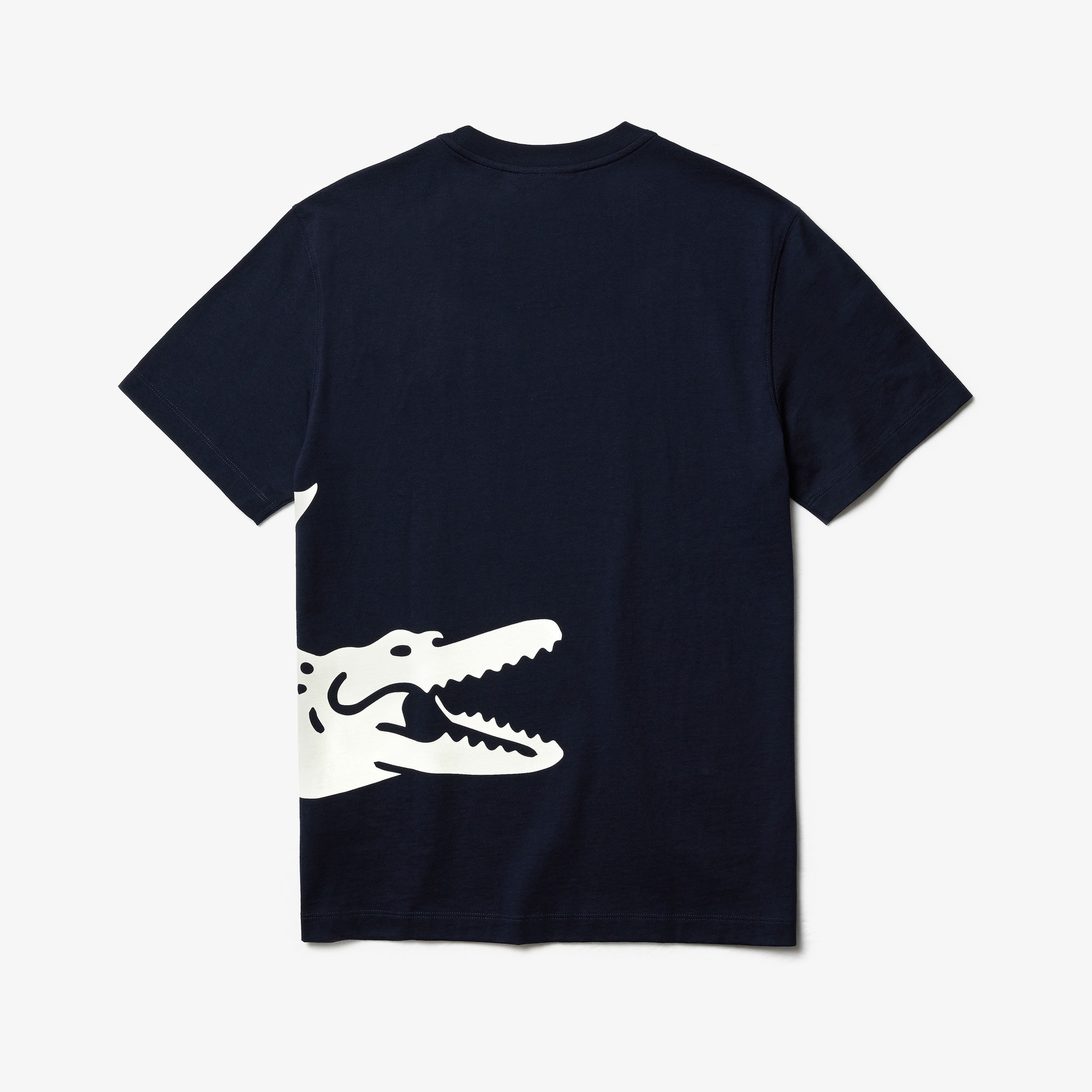 Lacoste Erkek Bisiklet Yaka Timsah Baskılı Lacivert T-Shirt