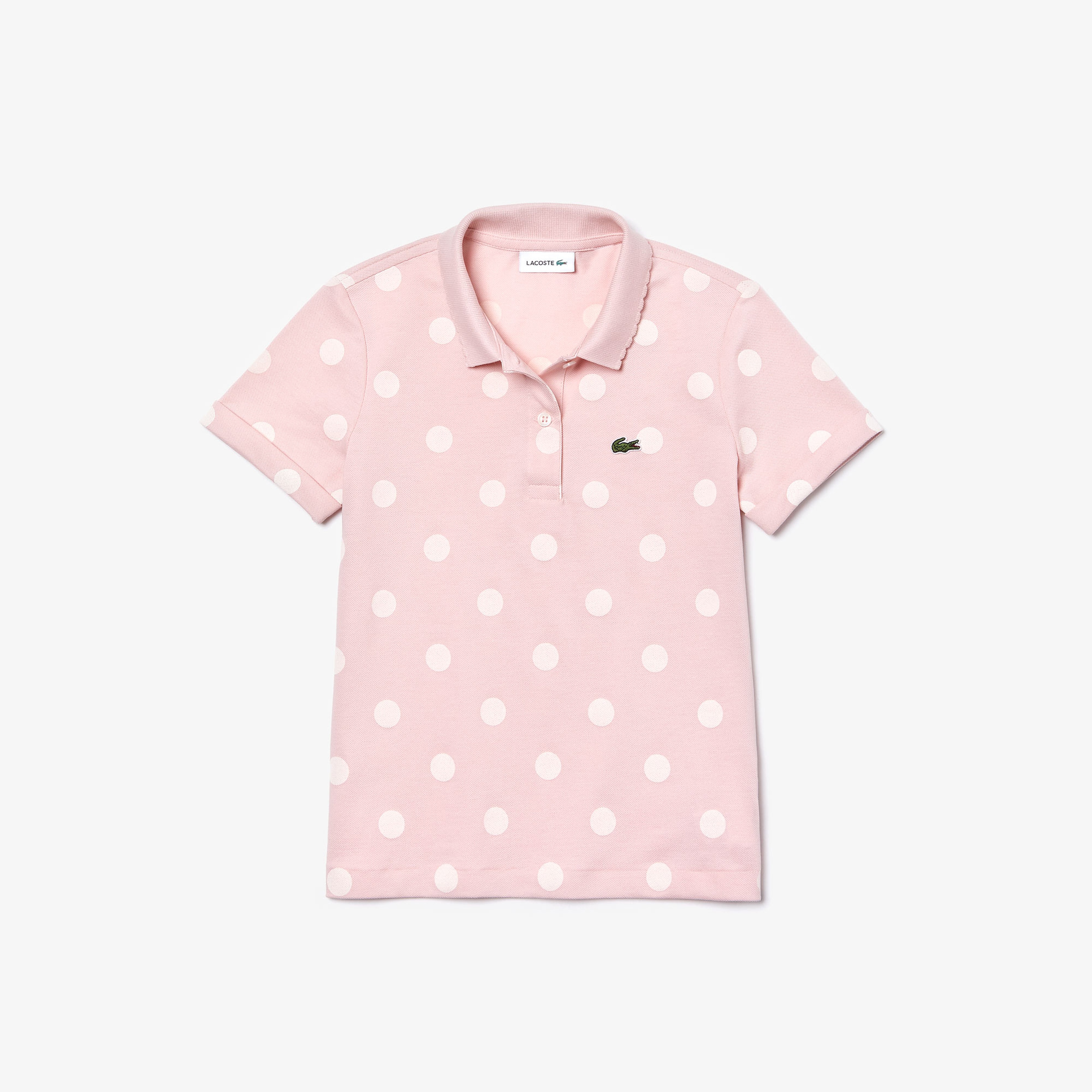 Lacoste Çocuk Desenli Pembe Polo