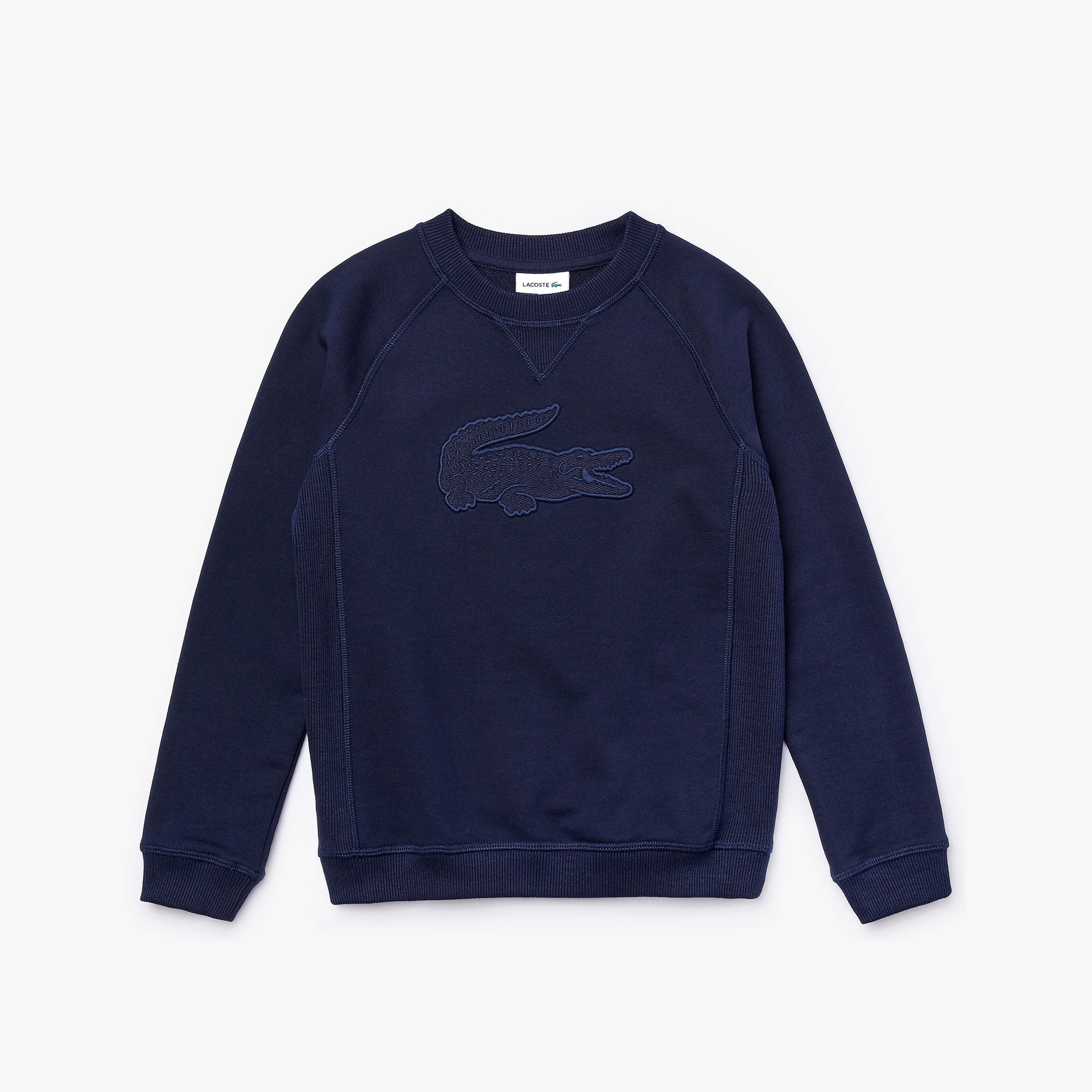 Lacoste Çocuk Bisiklet Yaka Timsah Baskılı Lacivert Sweatshirt