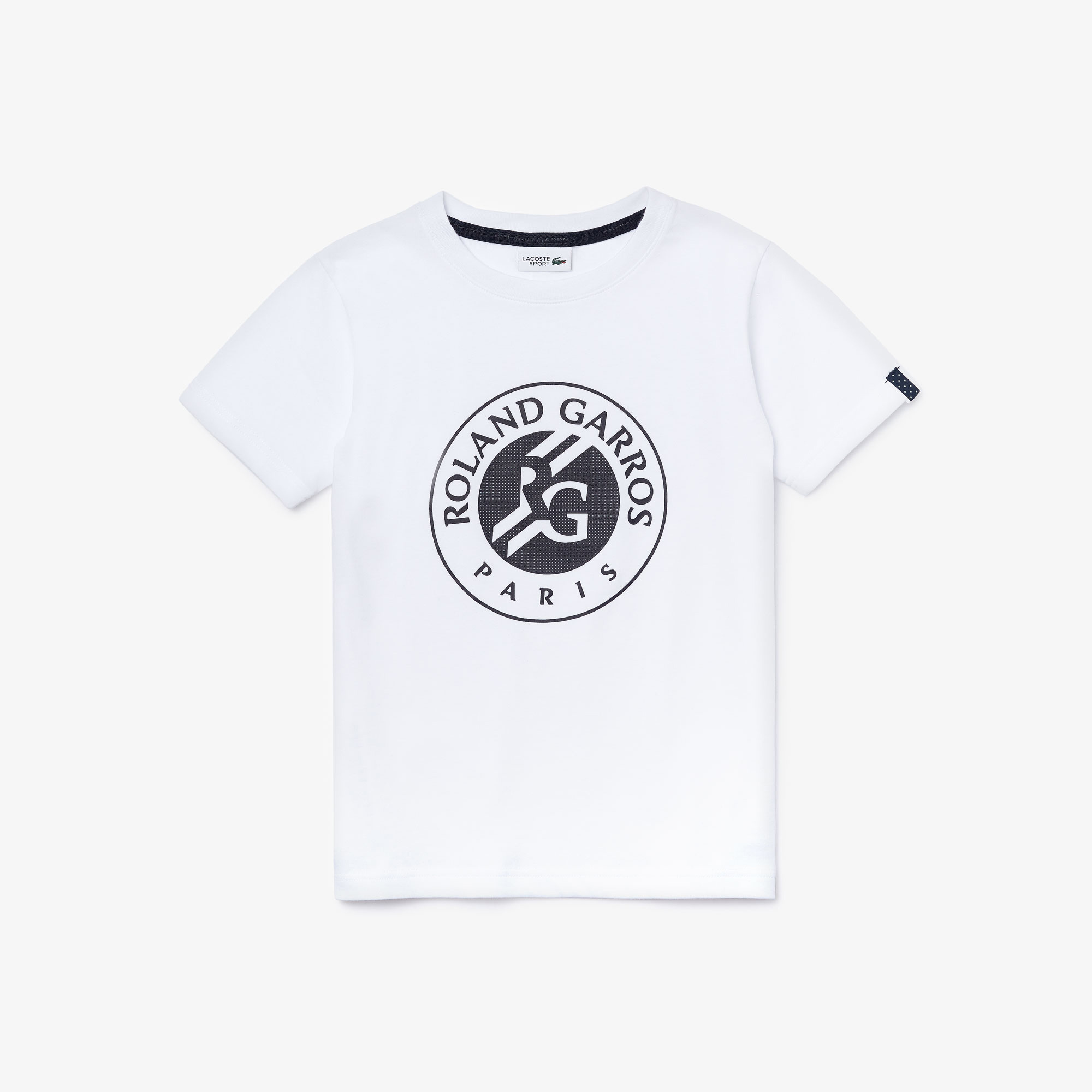 Lacoste Sport Çocuk Bisiklet Yaka Baskılı Beyaz T-Shirt