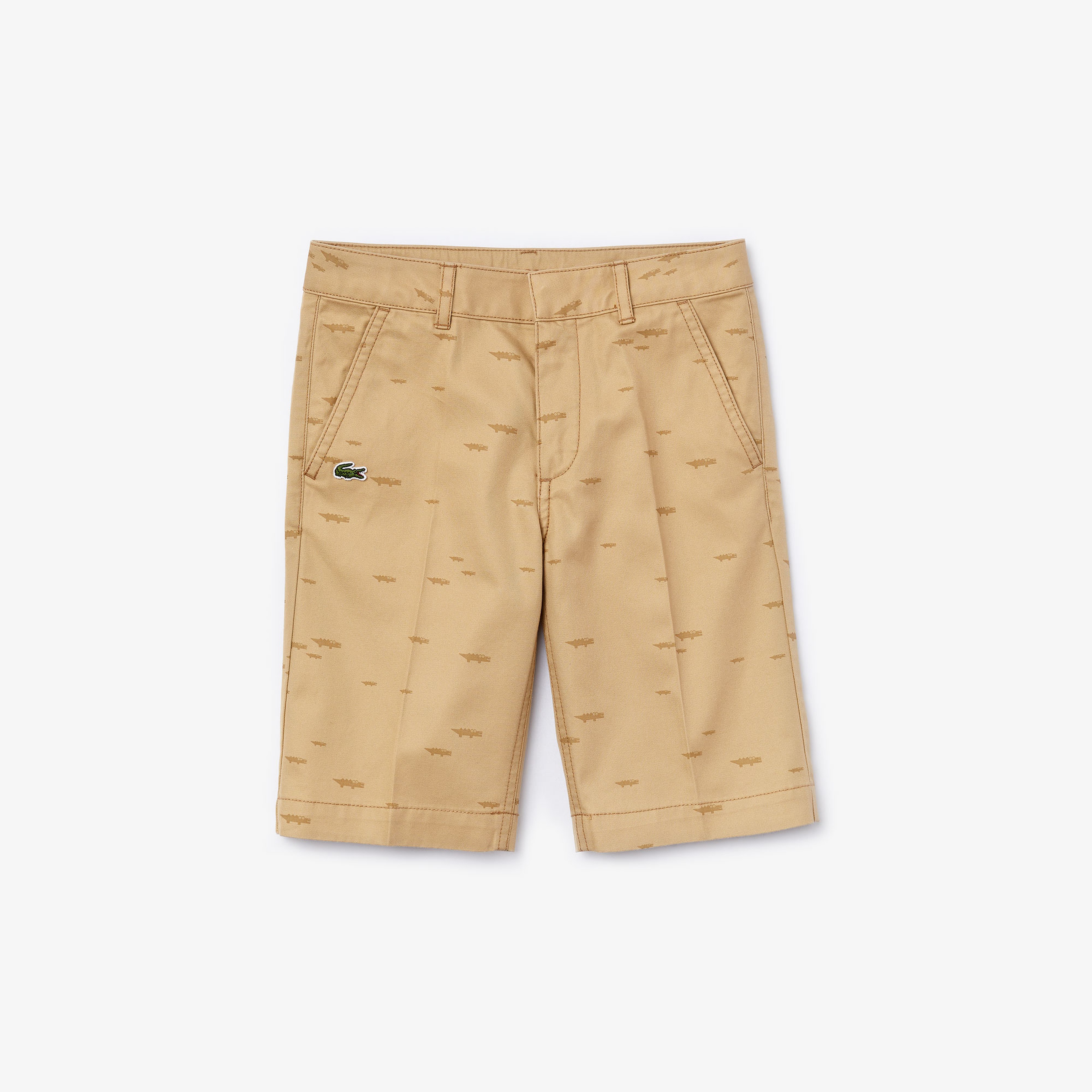 Lacoste Boys' Crocodile Print Cotton Bermudas