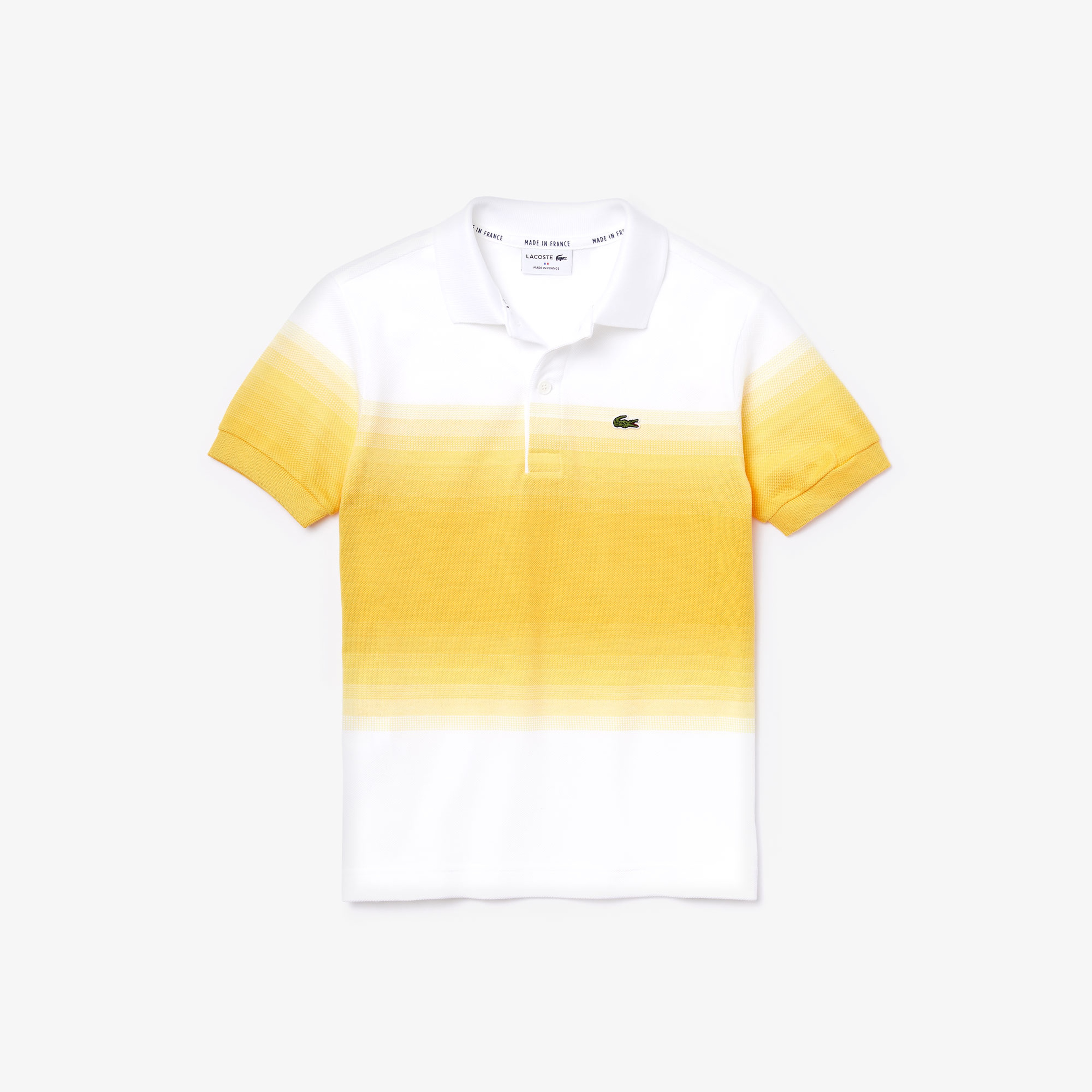 Lacoste Çocuk Blok Desenli Beyaz - Sarı Polo