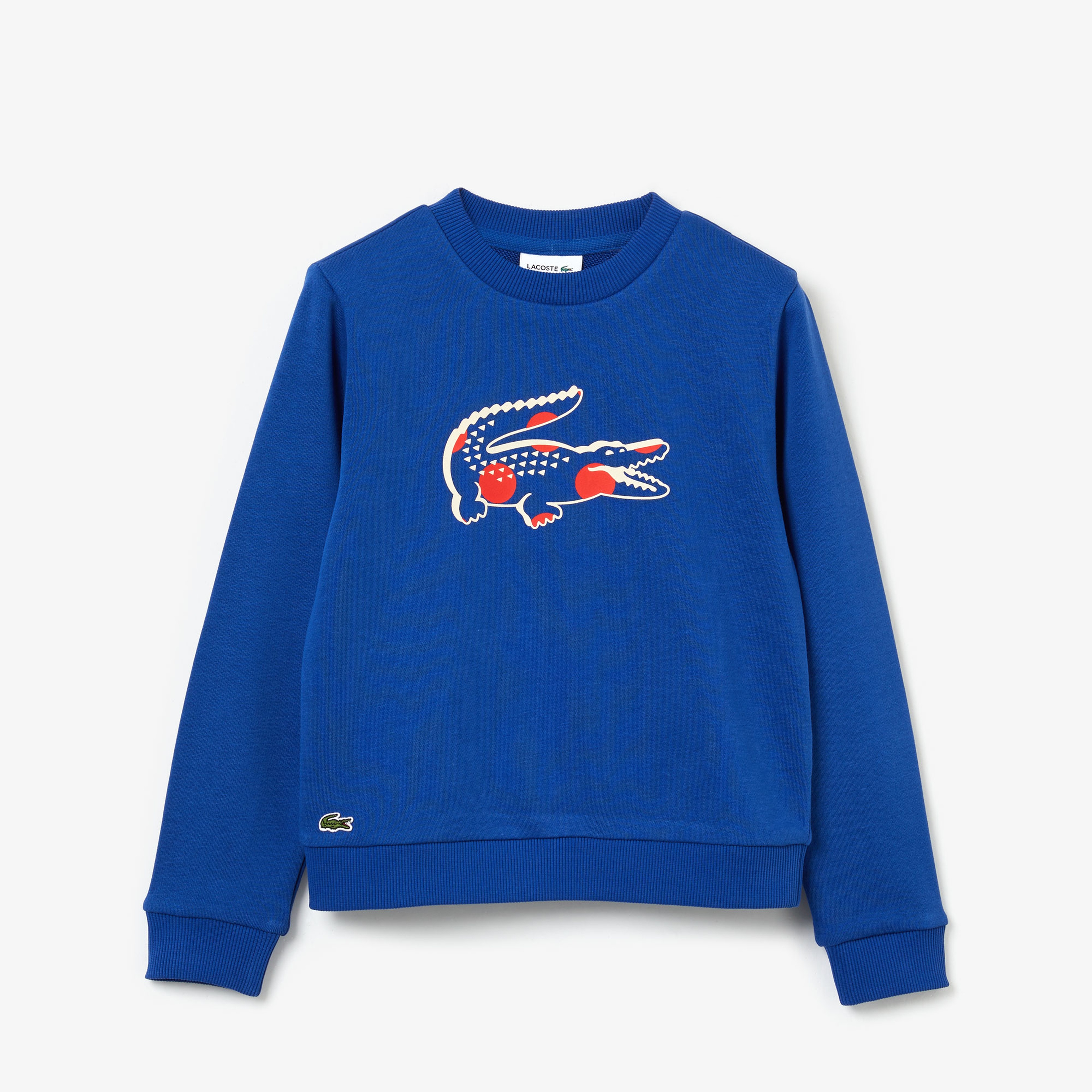 Lacoste Çocuk Bisiklet Yaka Timsah Baskılı Saks Mavi Sweatshirt