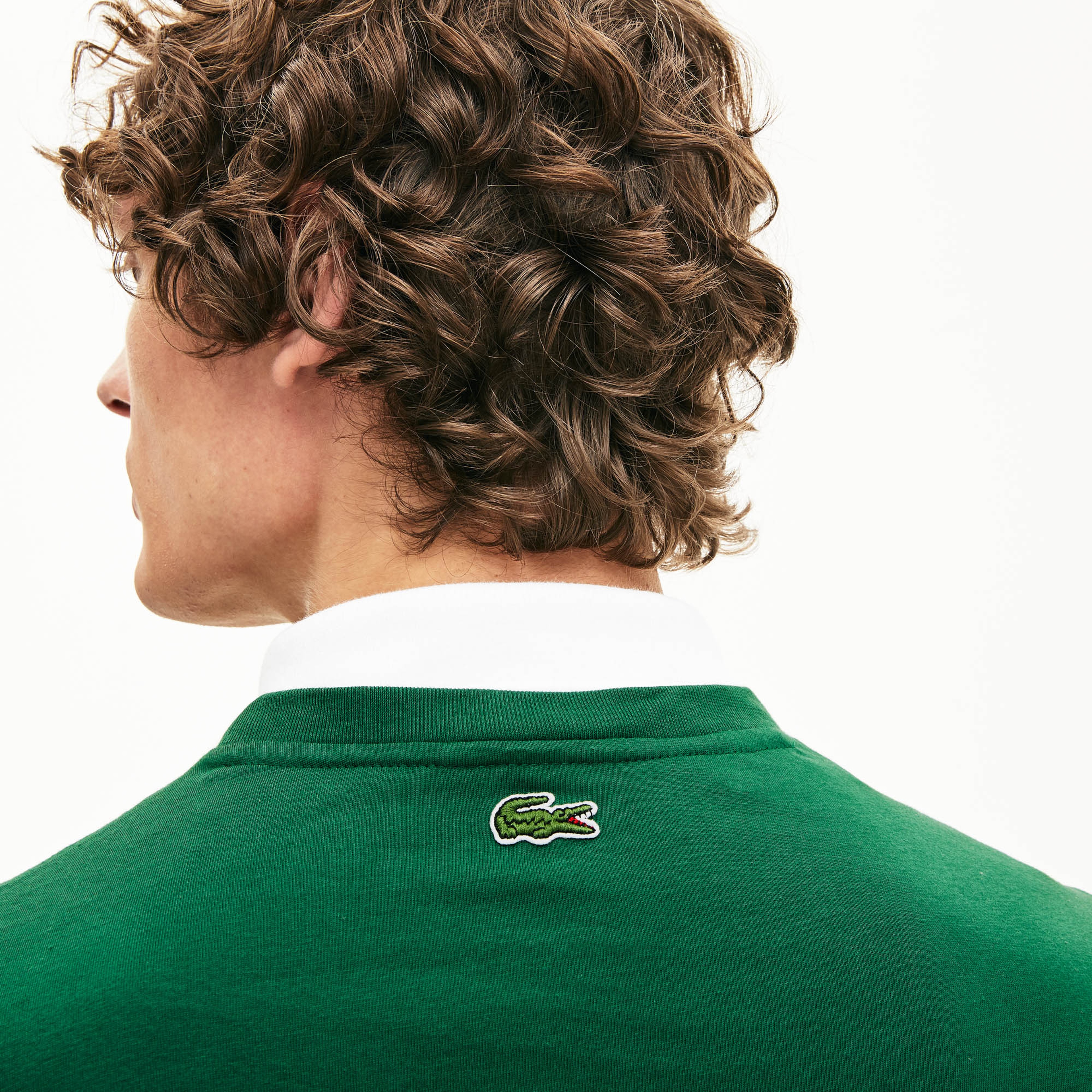 Lacoste Erkek Bisiklet Yaka Baskılı Yeşil T-Shirt