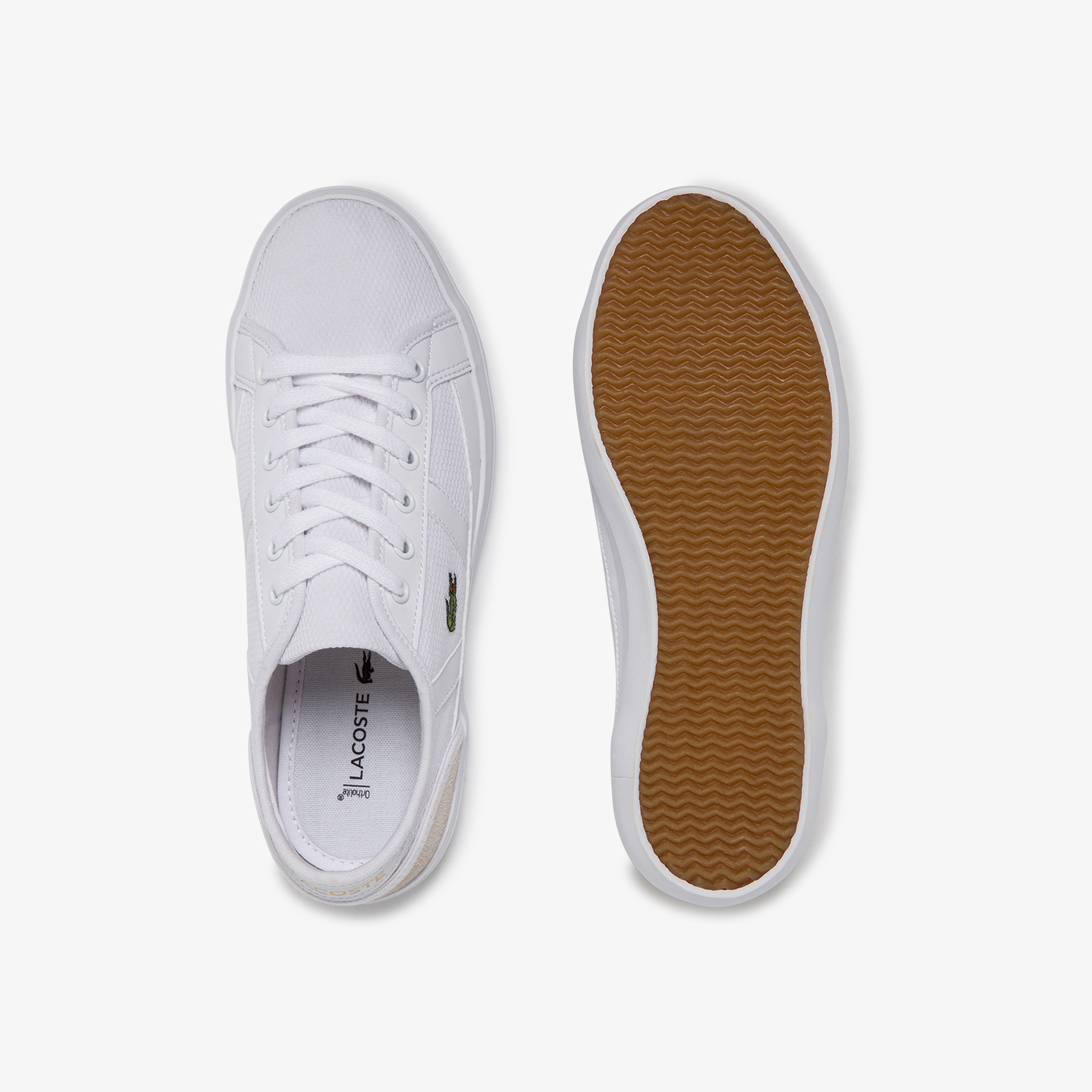 Lacoste Sideline Kadın Beyaz File Detaylı Sneaker