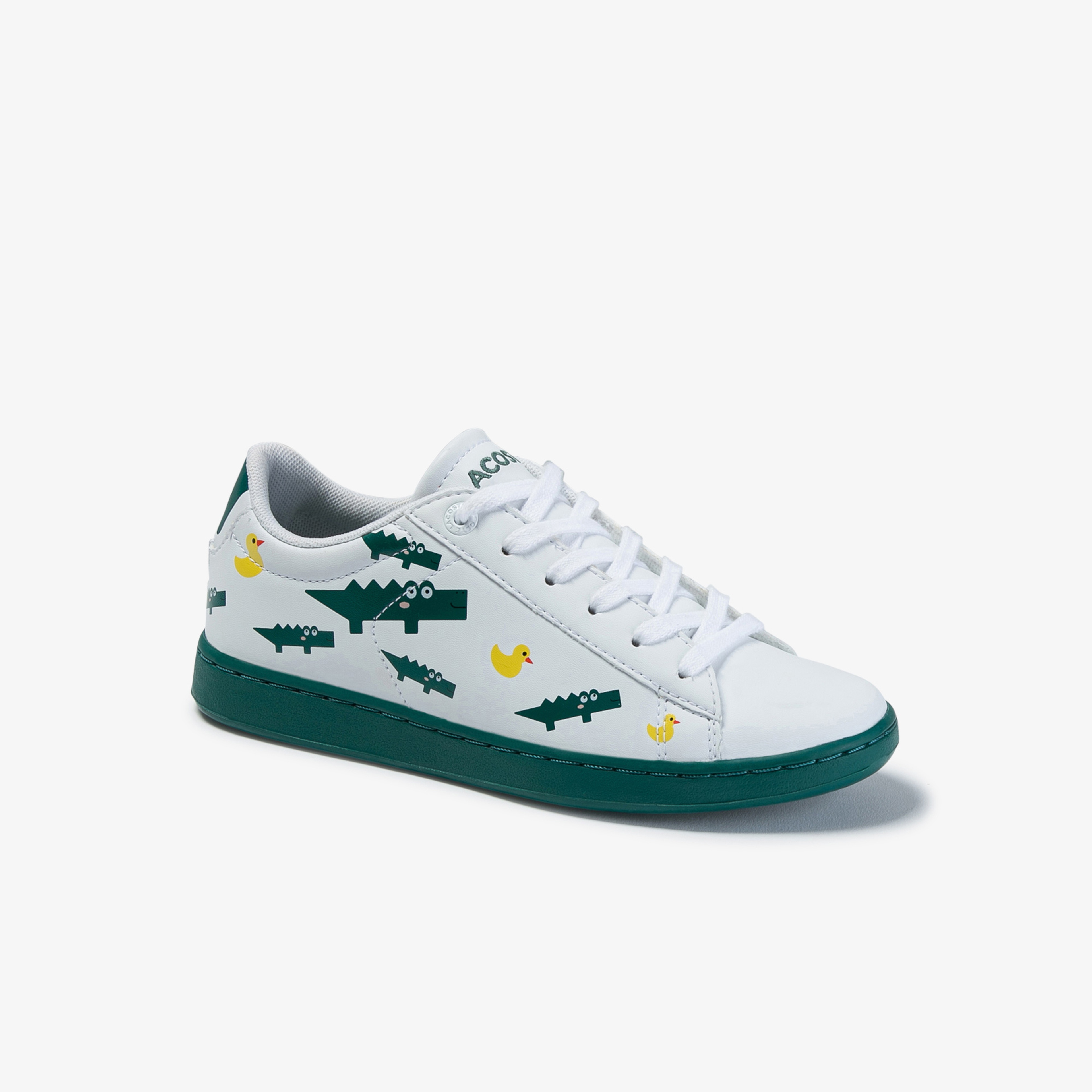 Lacoste Carnaby Evo 120 3 Suc Çocuk Baskılı Beyaz - Yeşil Ayakkabı