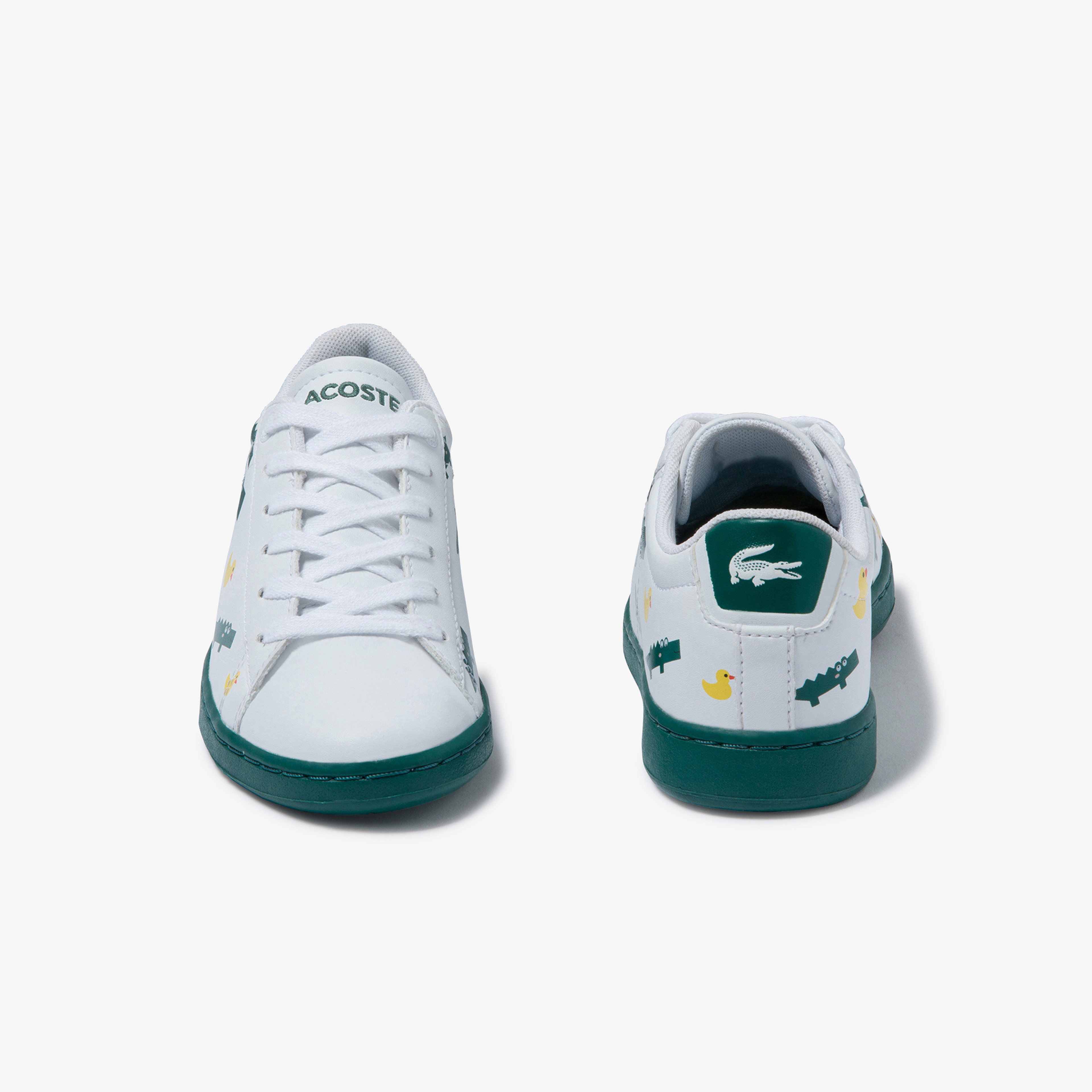 Lacoste Carnaby Evo 120 3 Suc Çocuk Baskılı Beyaz - Yeşil Ayakkabı