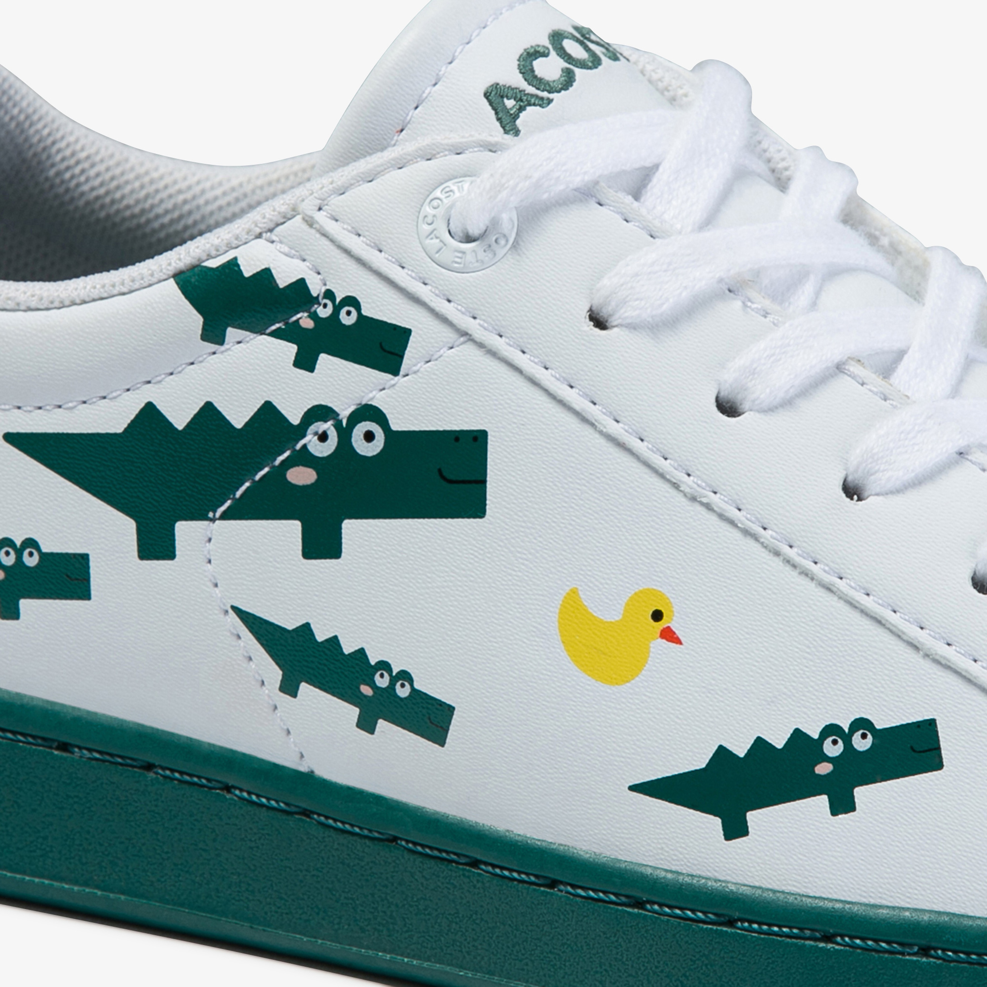 Lacoste Carnaby Evo 120 3 Suc Çocuk Baskılı Beyaz - Yeşil Ayakkabı