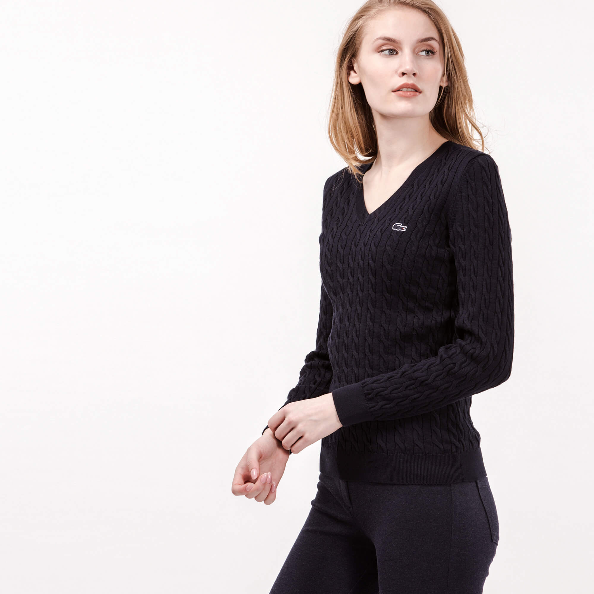 Lacoste Kadın Lacivert Triko