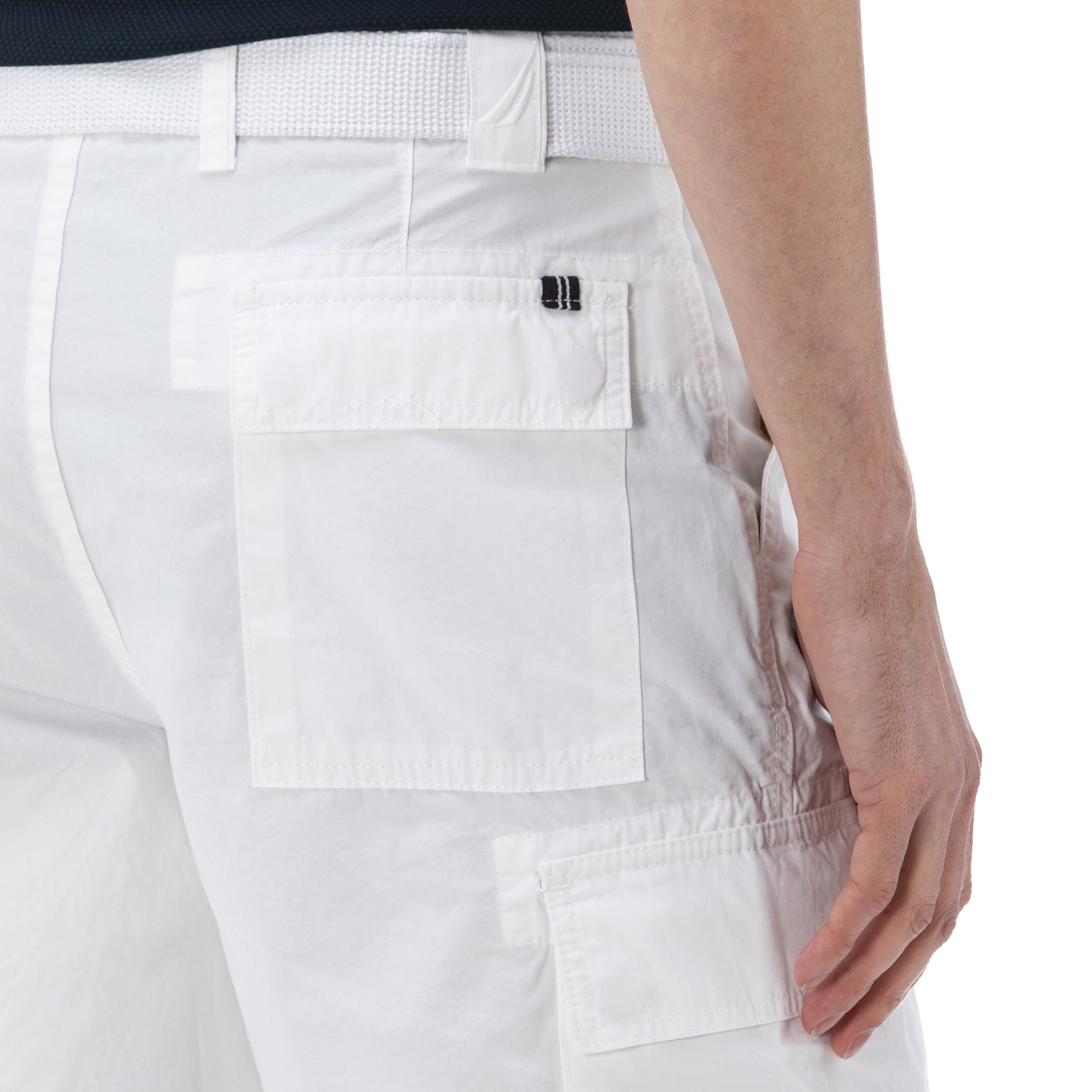 NAUTICA ERKEK BEYAZ KARGO BERMUDA ŞORT