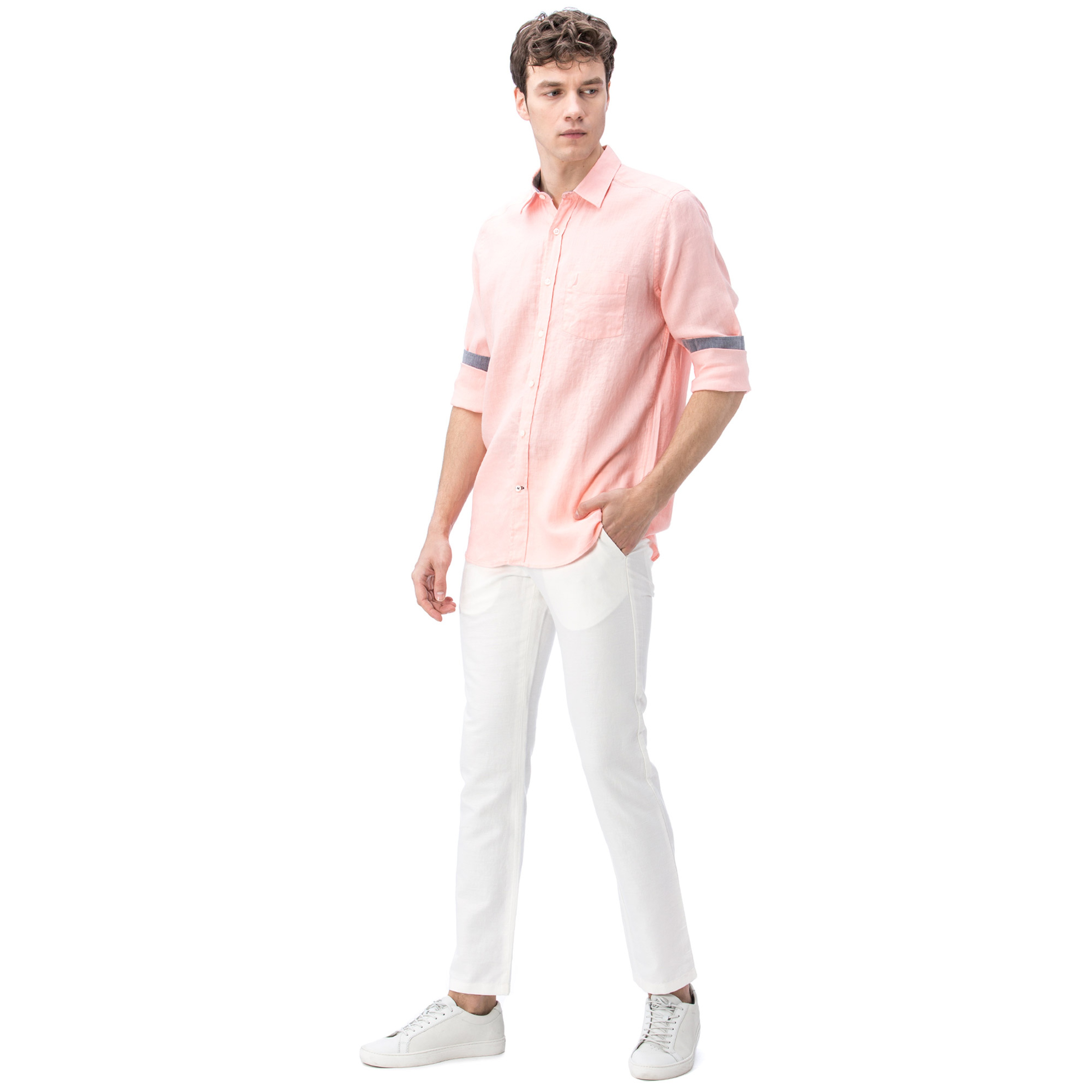 Nautica Erkek Kırık Beyaz Keten Pantolon