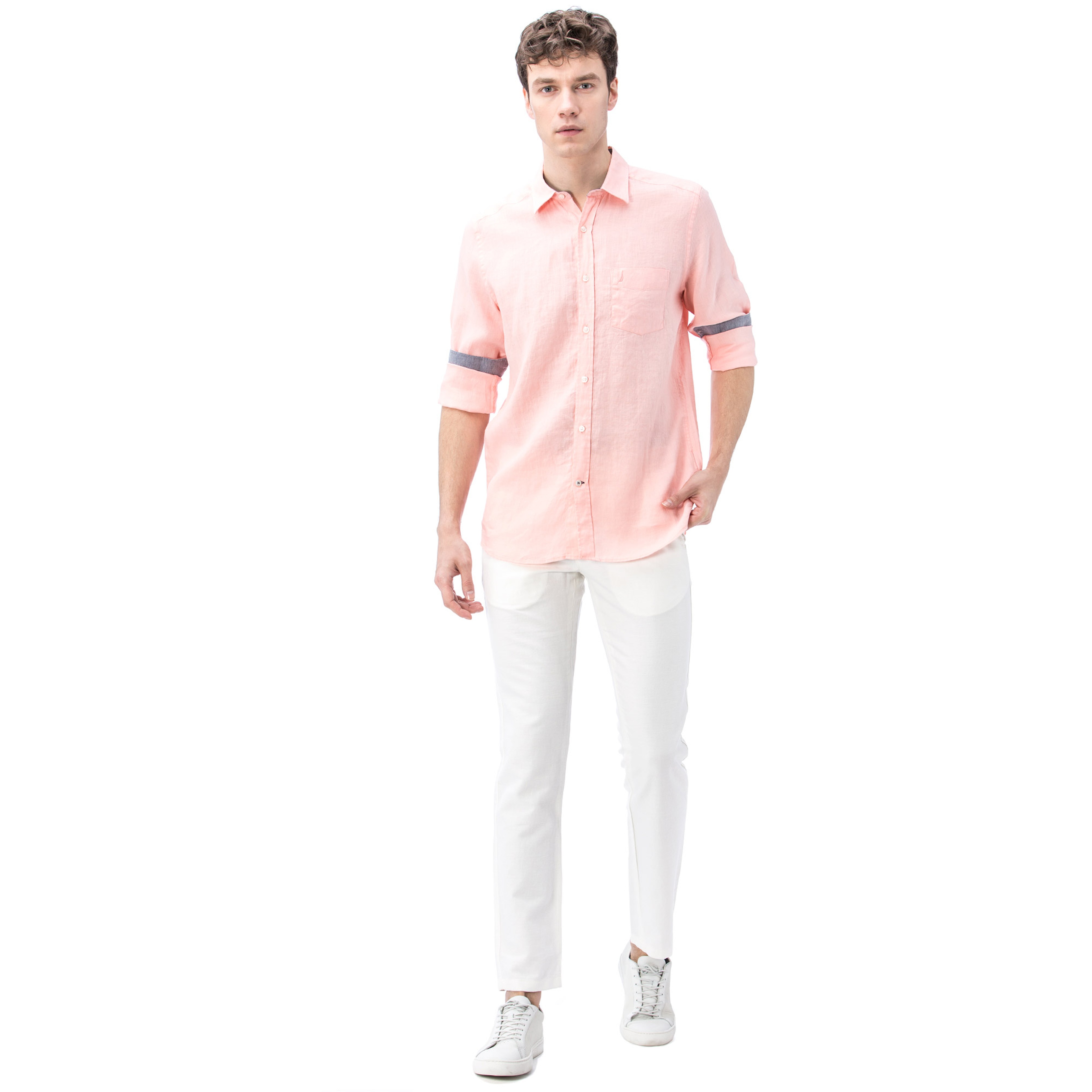 Nautica Erkek Kırık Beyaz Keten Pantolon