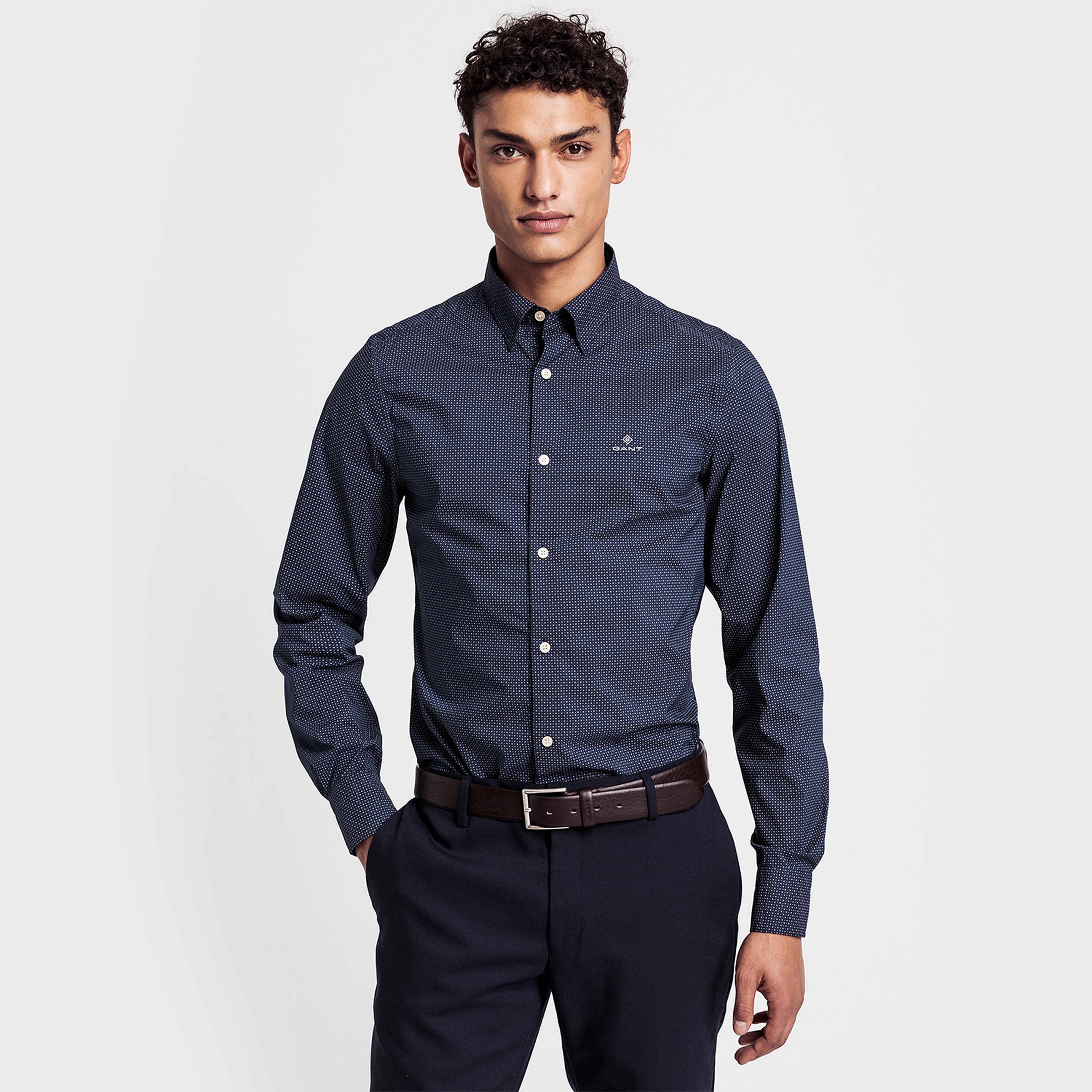 GANT Erkek Lacivert Regular Fit Gömlek