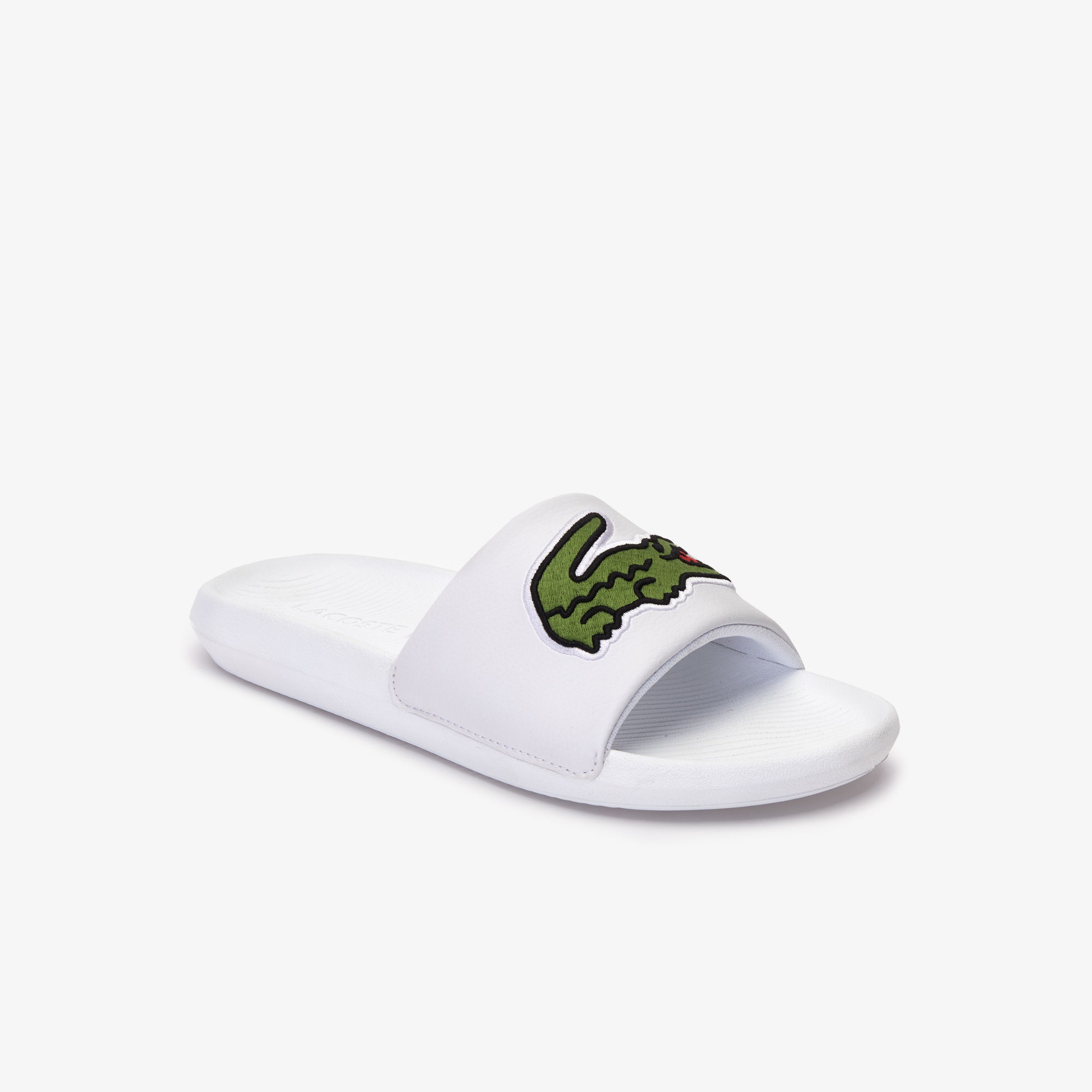 Lacoste Croco Slide Erkek Beyaz - Yeşil Terlik