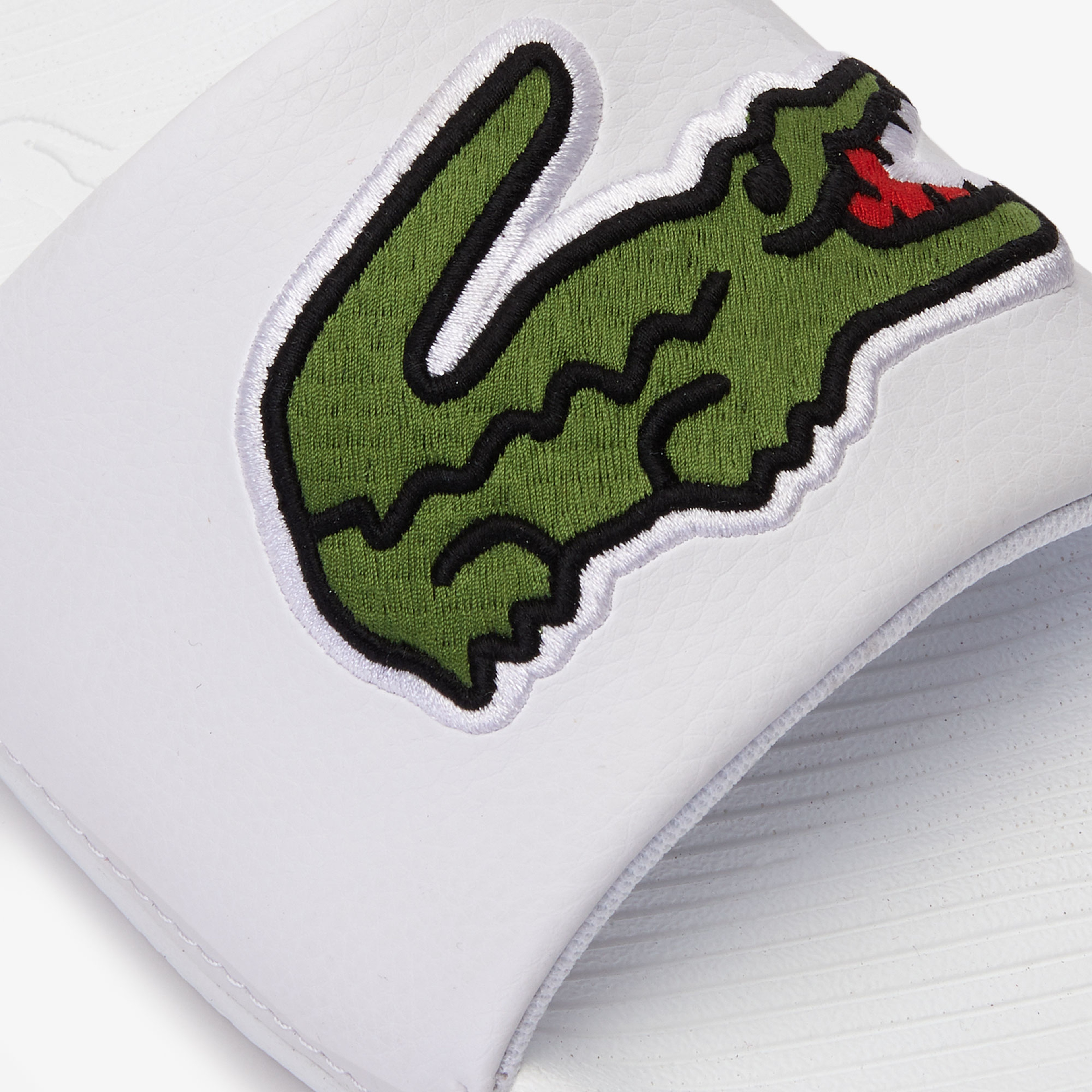 Lacoste Croco Slide Erkek Beyaz - Yeşil Terlik