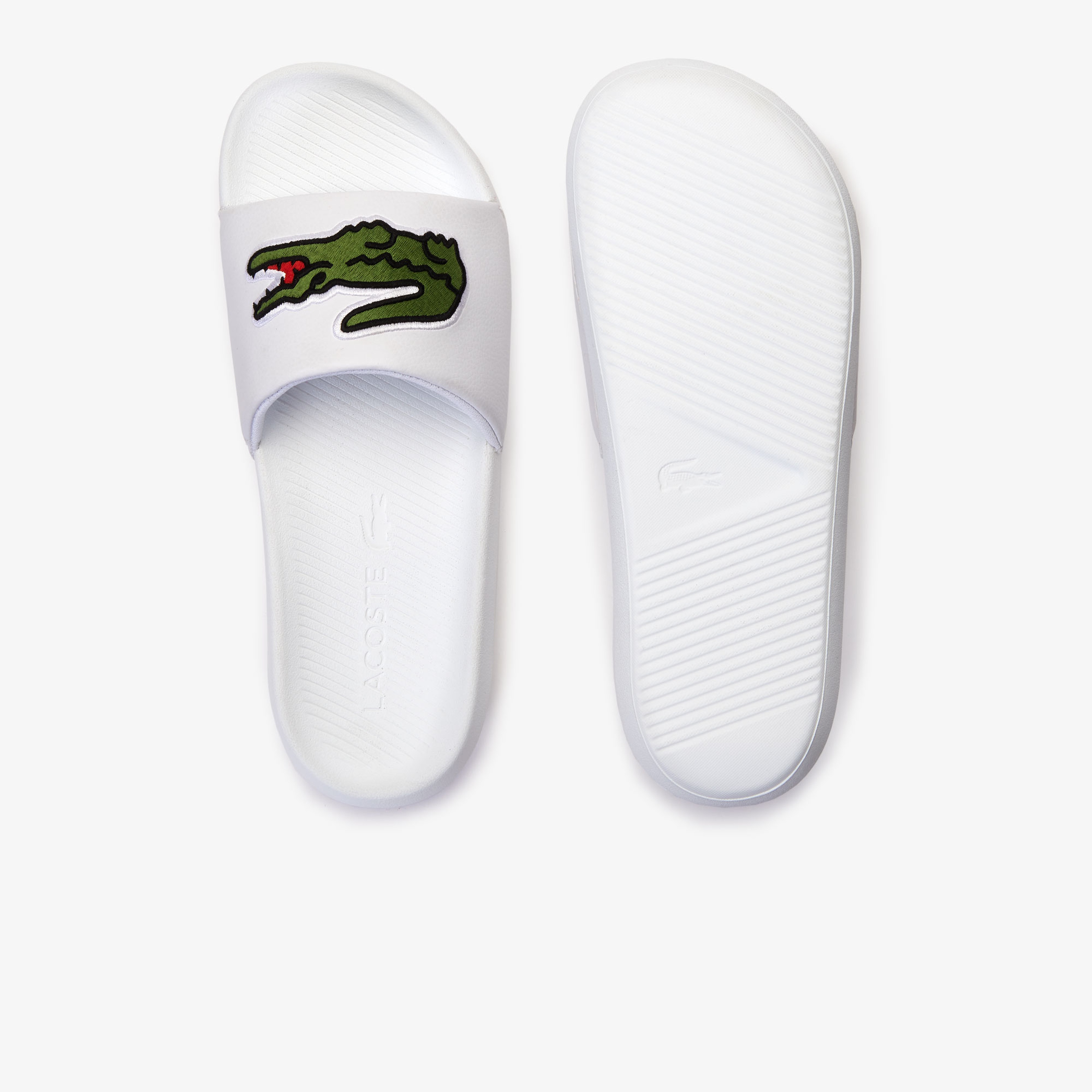 Lacoste Croco Slide Erkek Beyaz - Yeşil Terlik