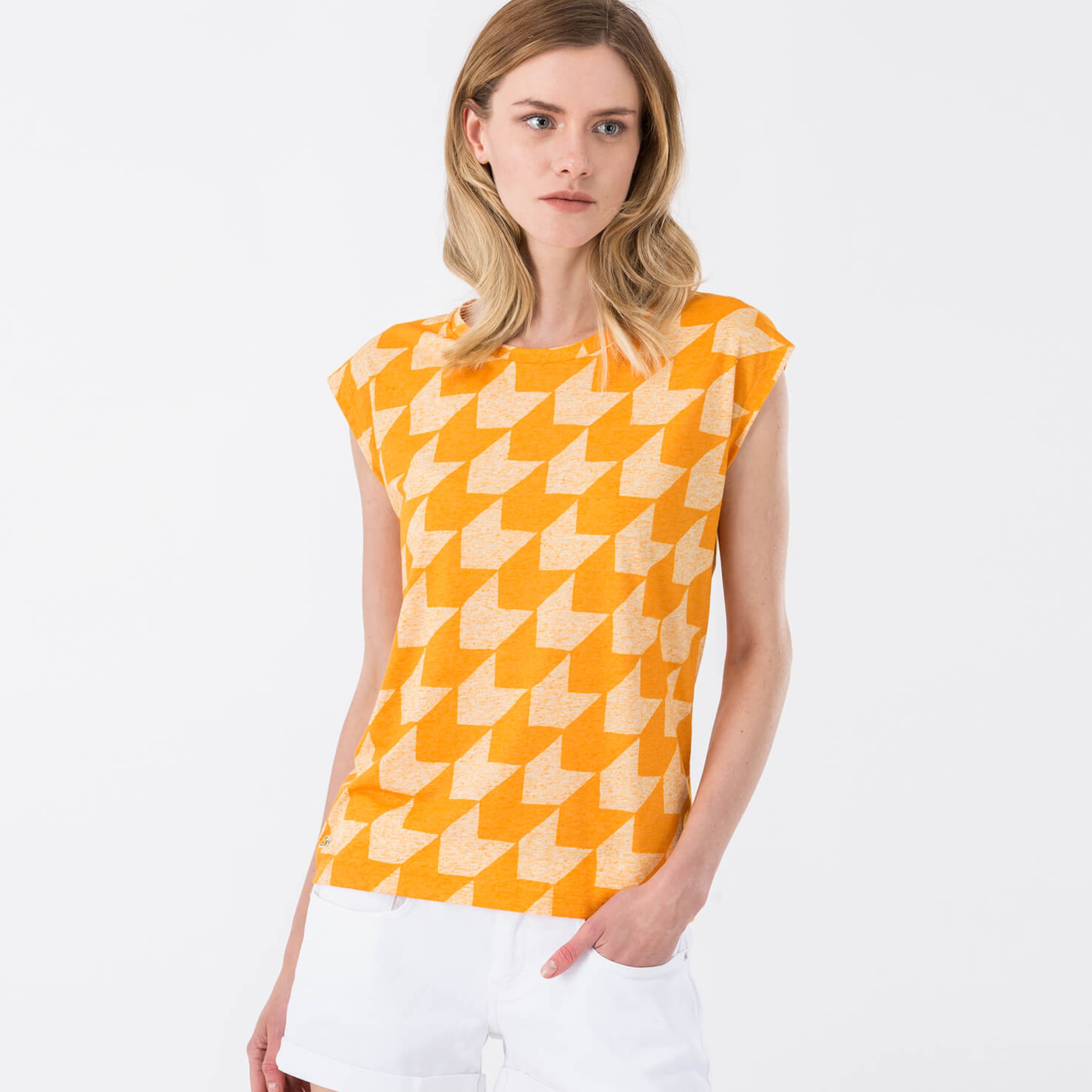 Lacoste Kısa Kollu Sarı Kadın Tshirt