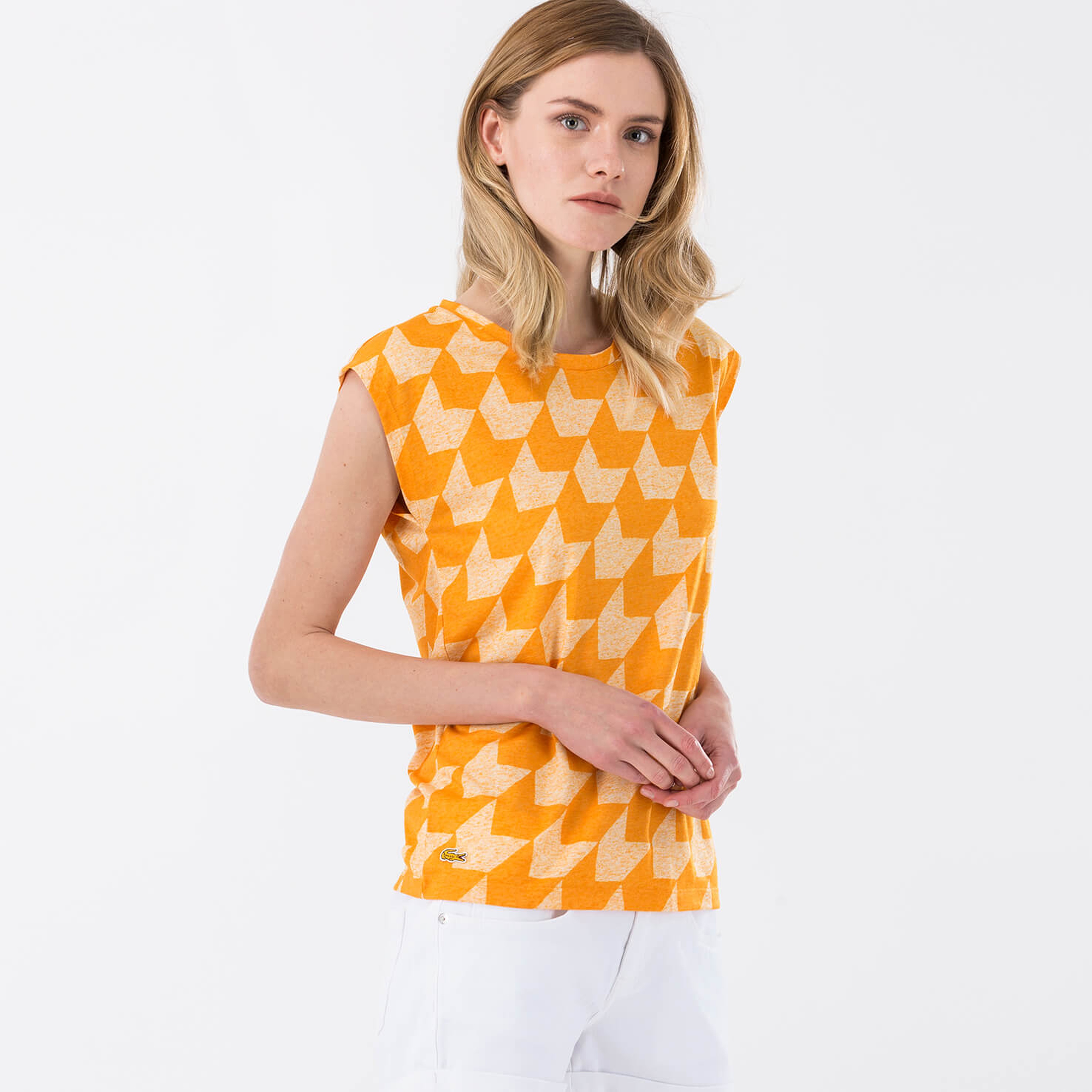 Lacoste Kısa Kollu Sarı Kadın Tshirt