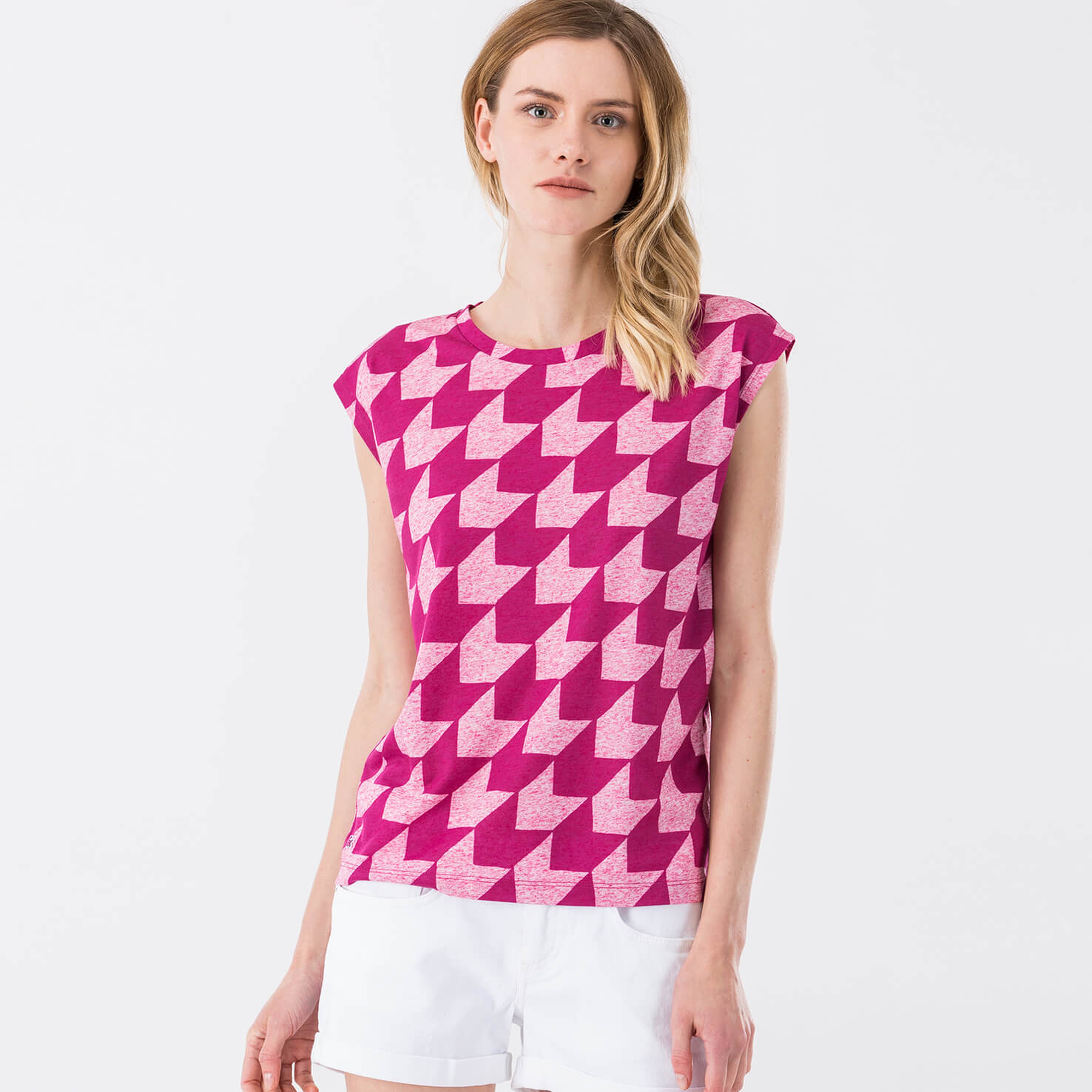 Lacoste Baskılı Kadın Pembe T-Shirt