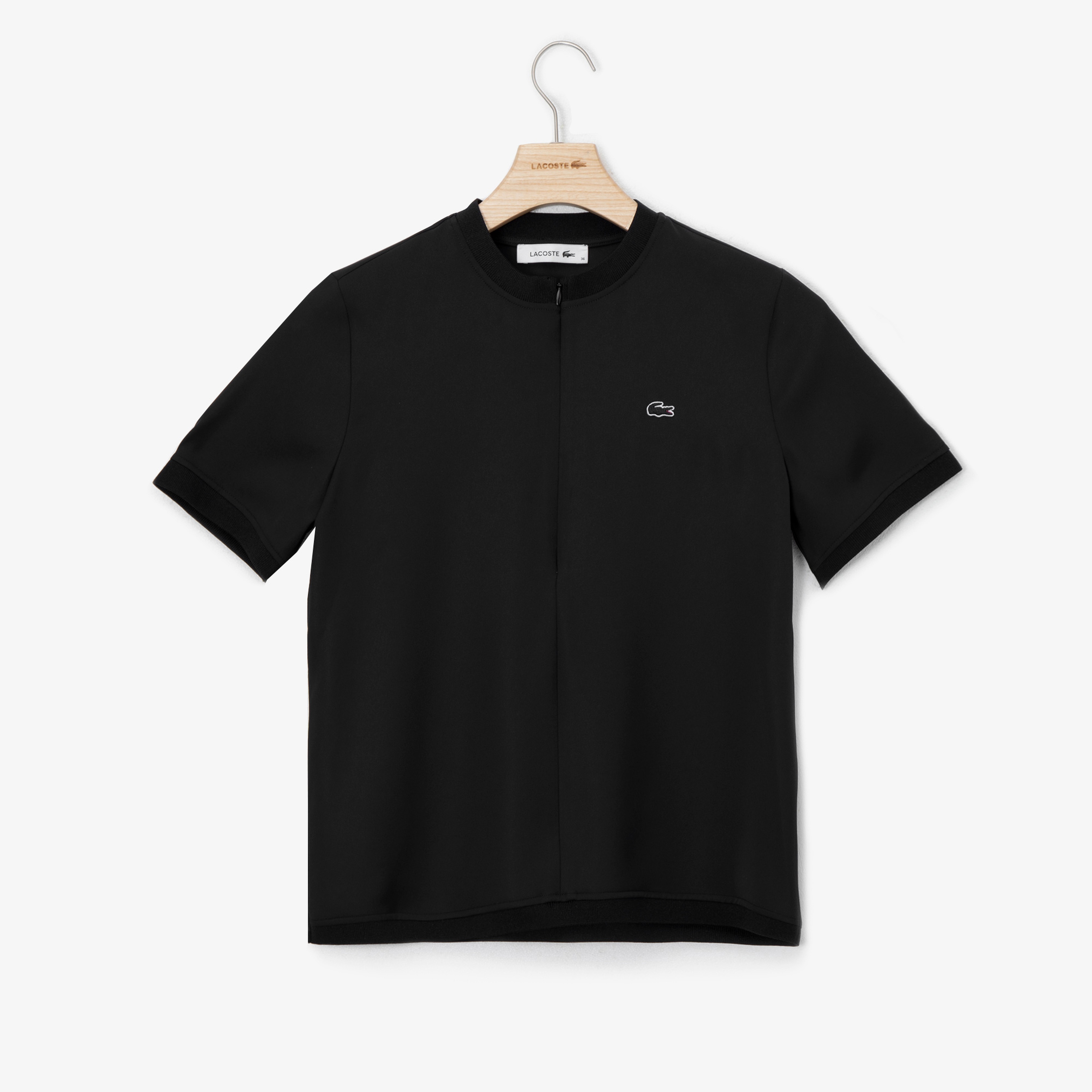 Lacoste Kadın Fermuarlı Yaka Siyah Bluz