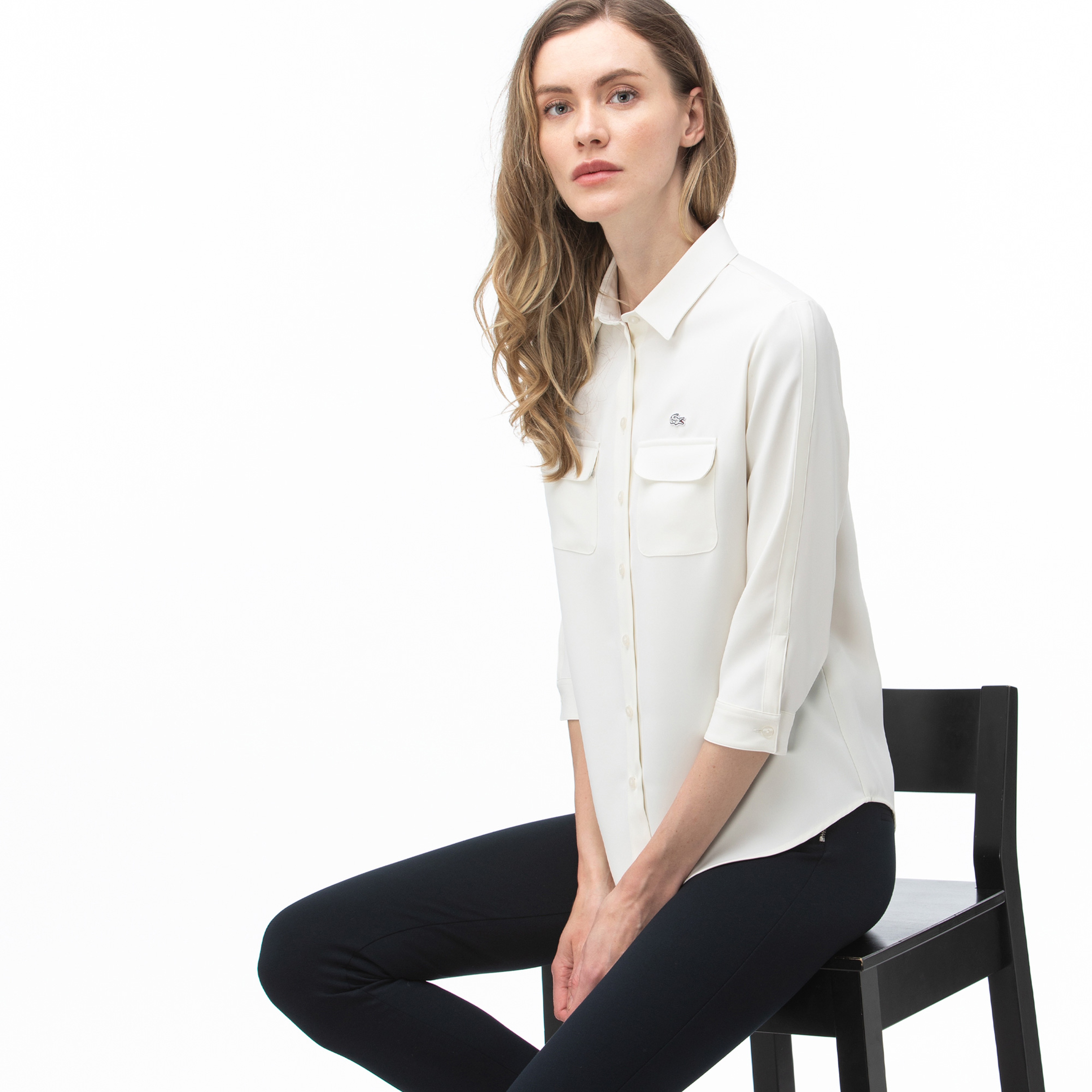 Lacoste Kadın Beyaz Gömlek
