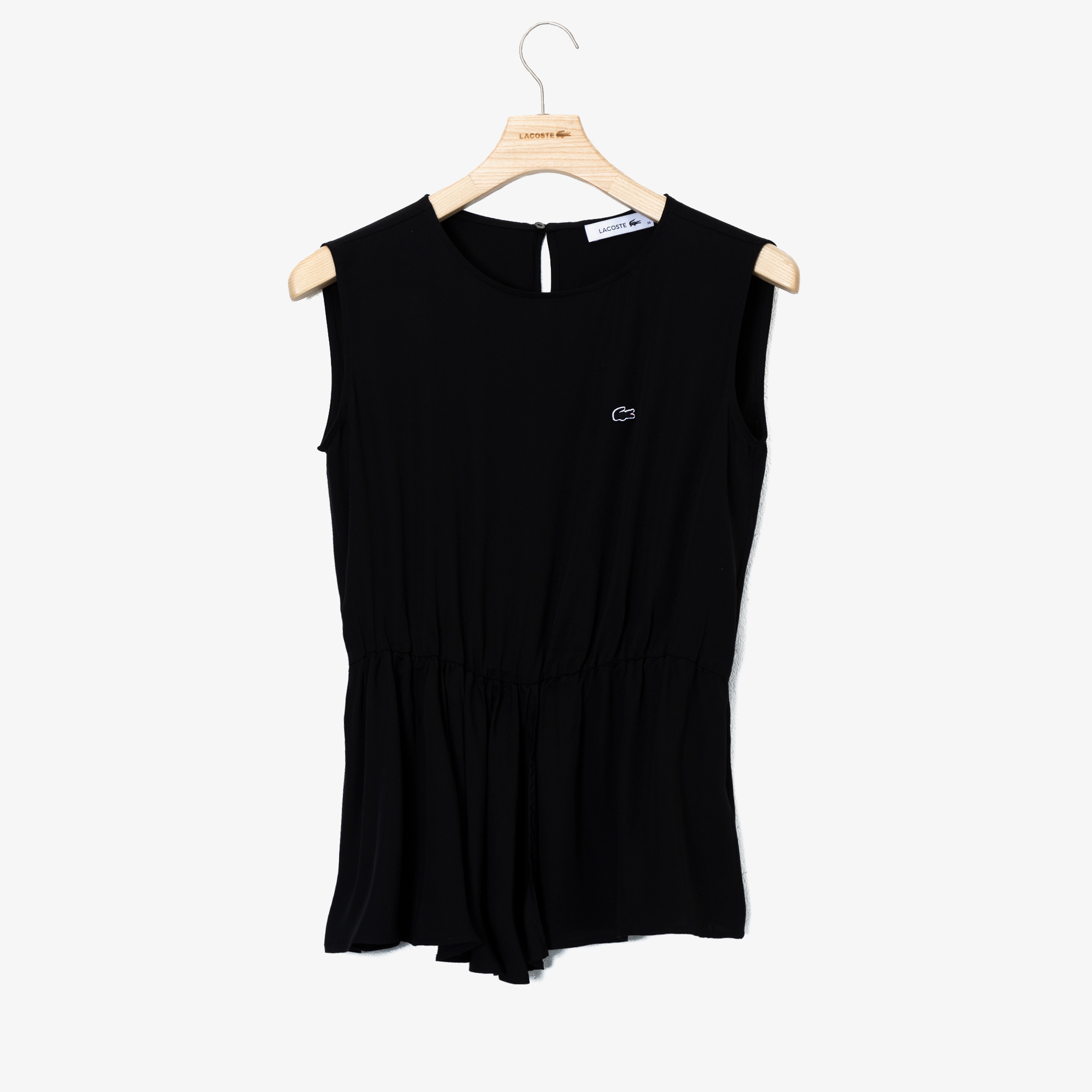 Lacoste Kadın Bisiklet Yaka Kolsuz Siyah Bluz