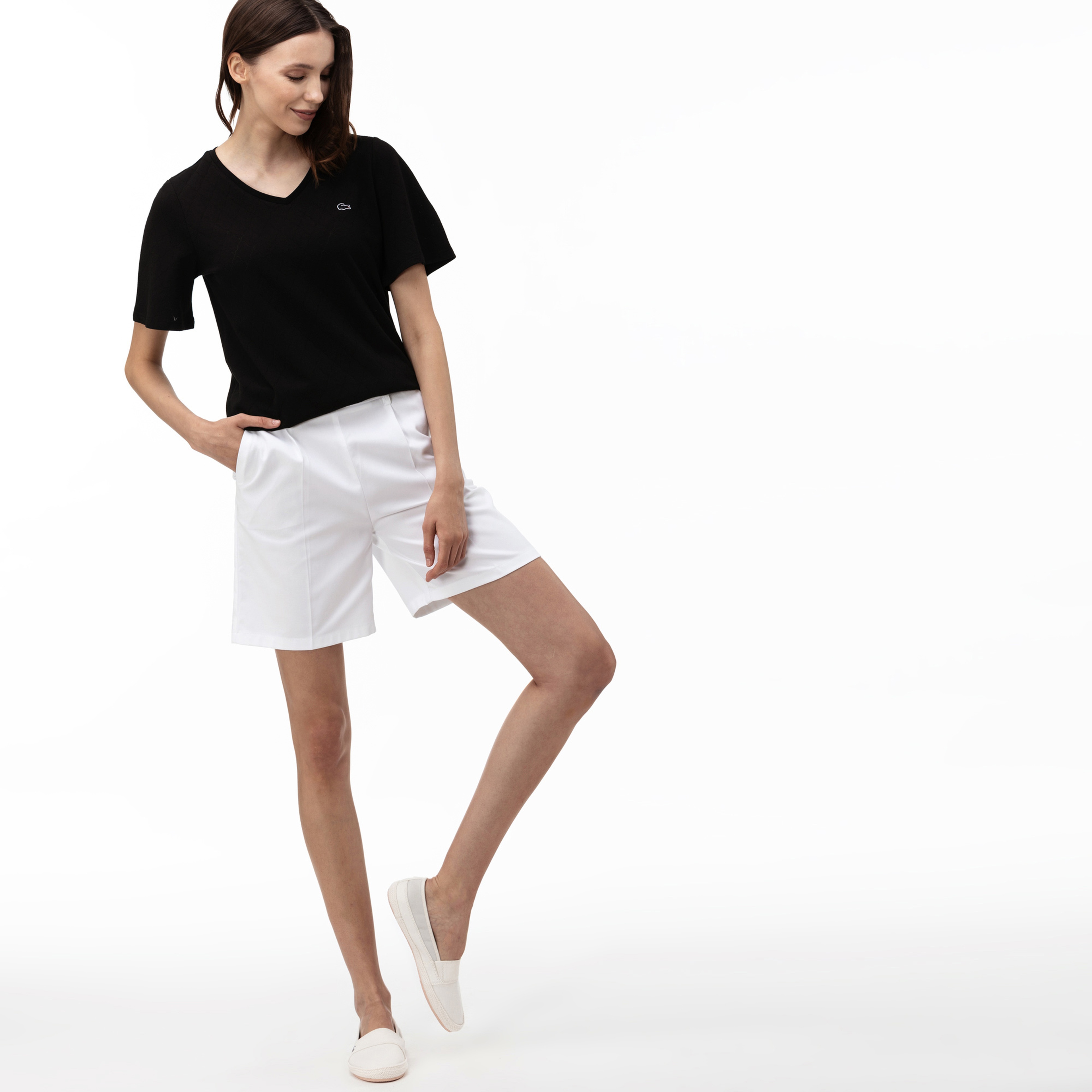 Lacoste Kadın Beyaz Şort